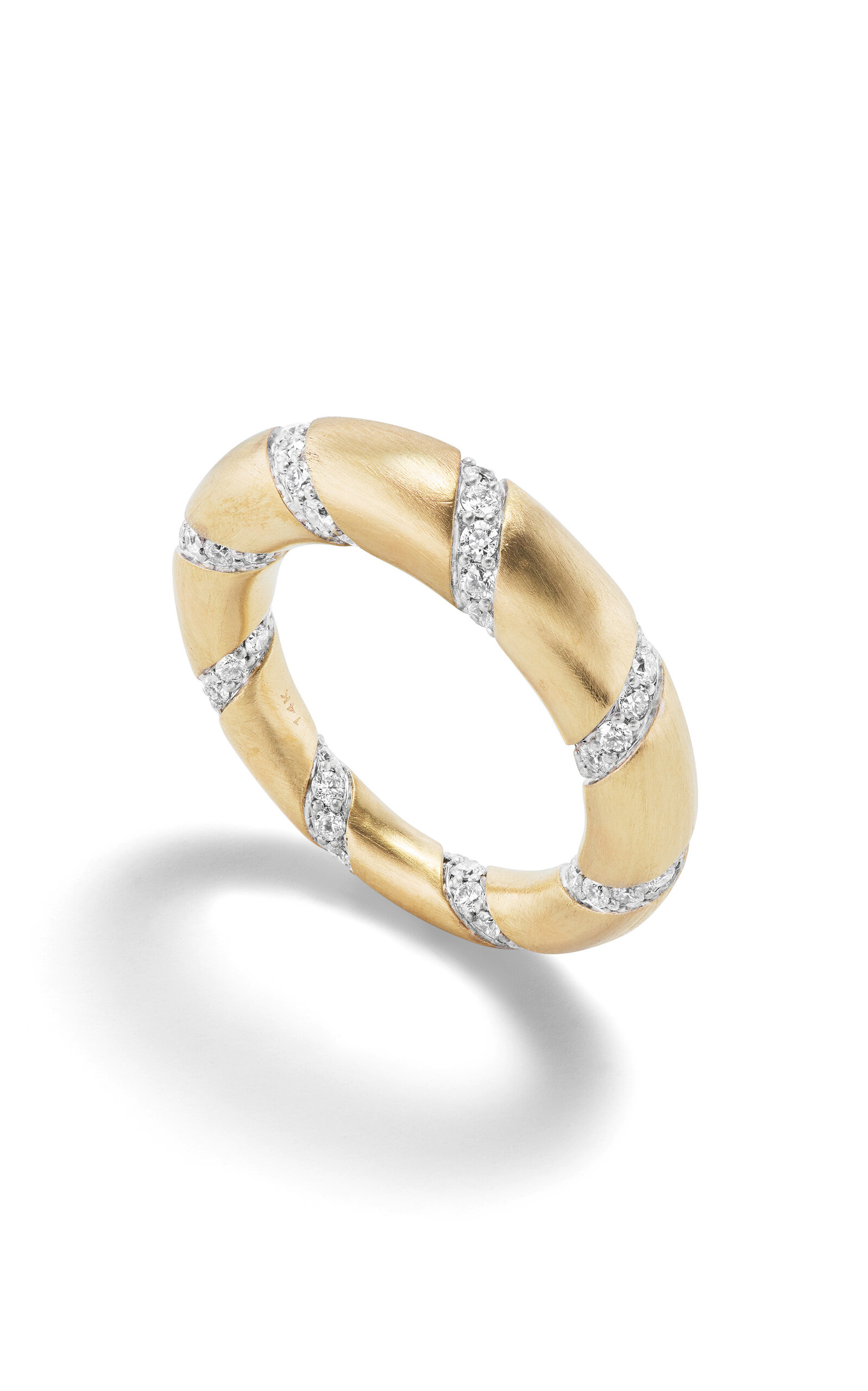 14K Yellow Gold Spiral of Strength Dome Ring