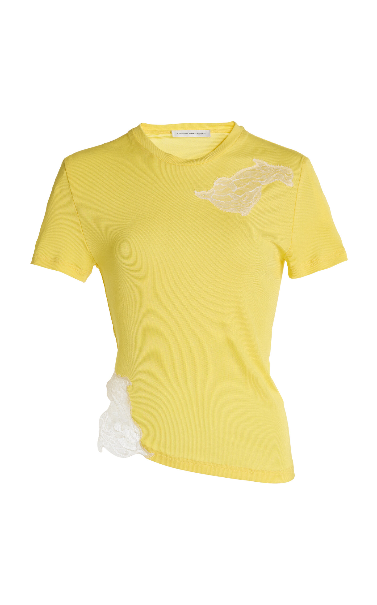 Christopher Esber Delphin Lace-Trimmed Jersey T-shirt