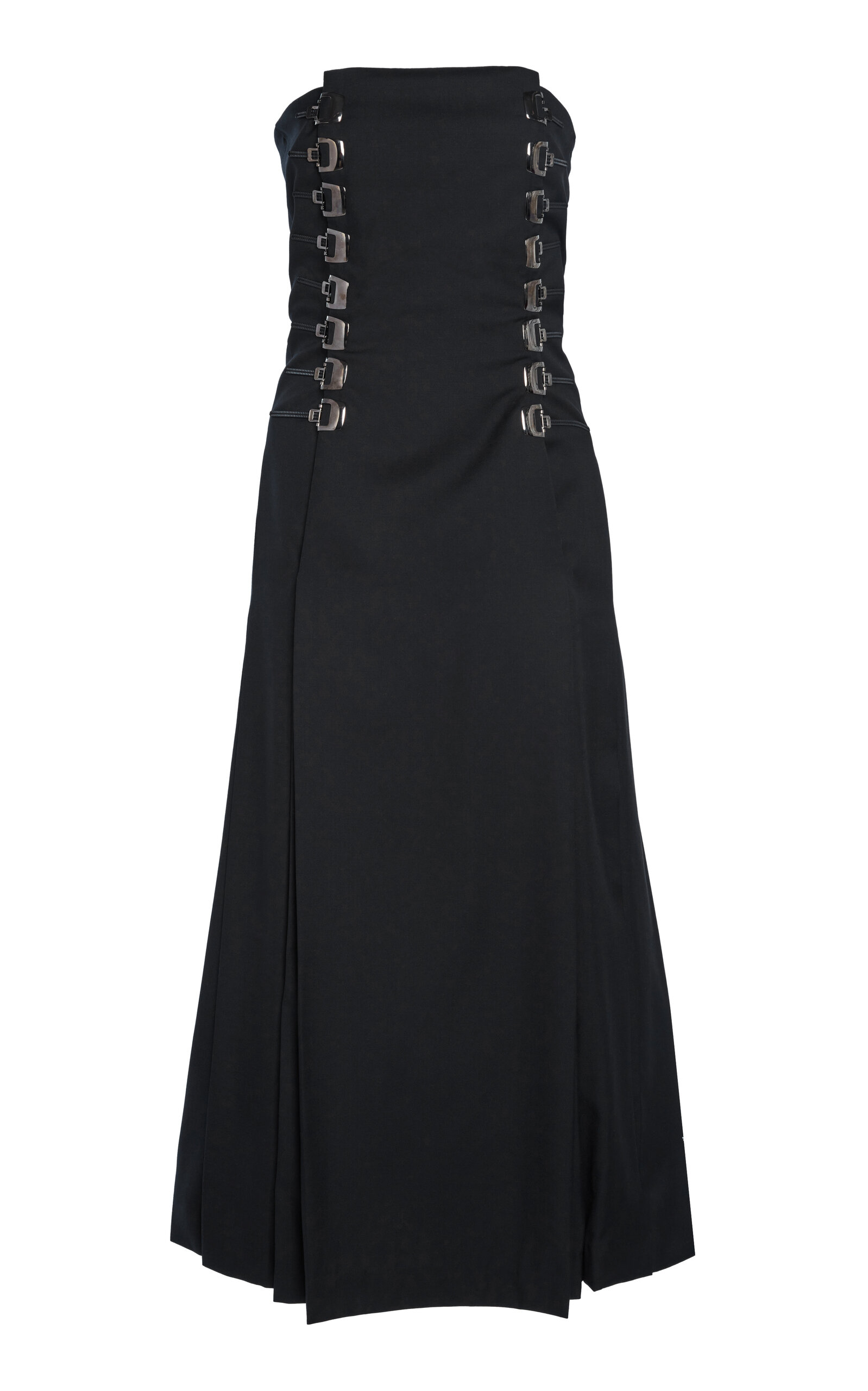 Christopher Esber Contoured Pleat Slide Strapless Dress
