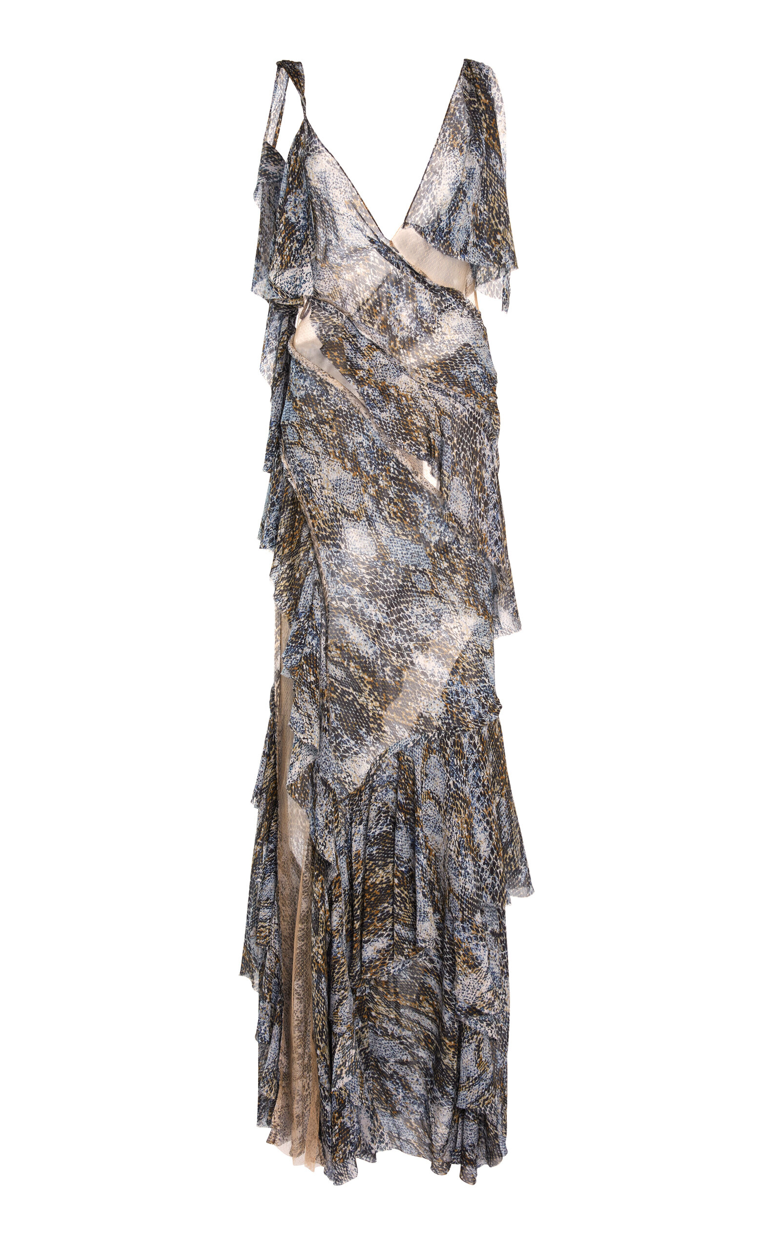 Christopher Esber Unravelled Serpent Silk Maxi Dress