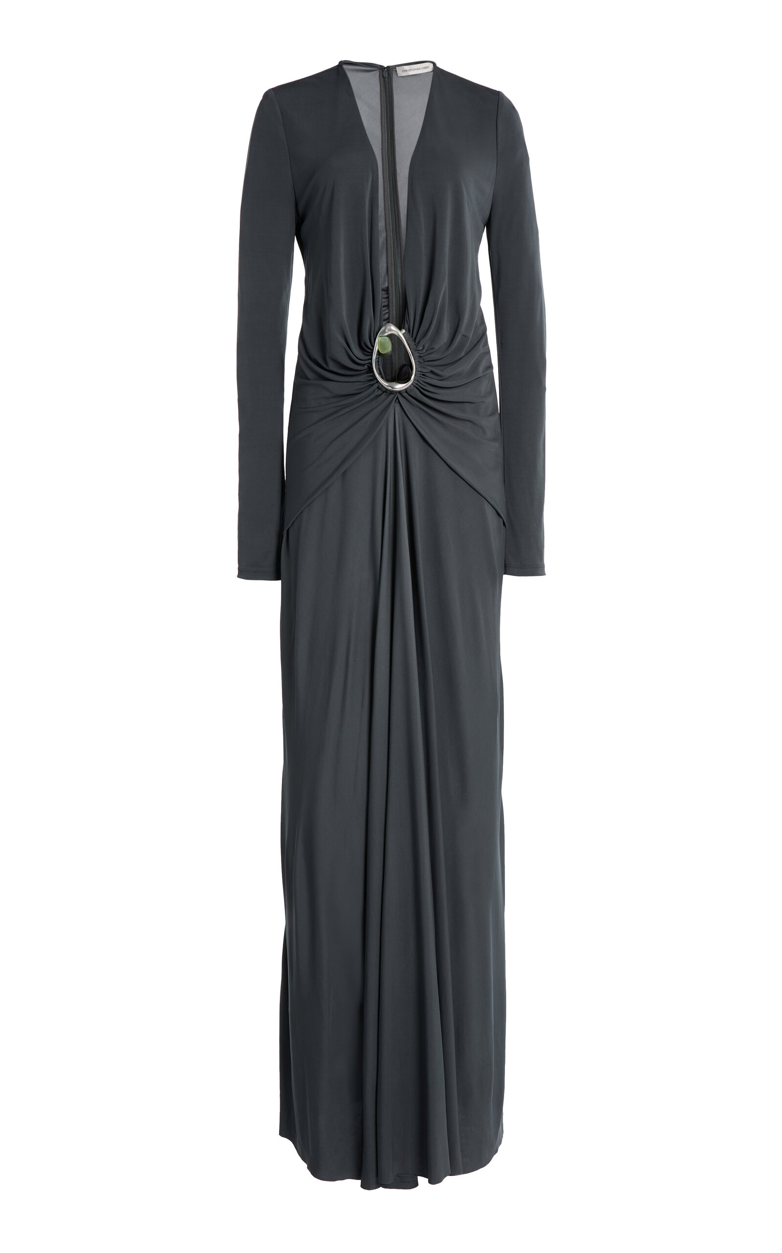 Christopher Esber Orica Crystal Ruched Maxi Dress