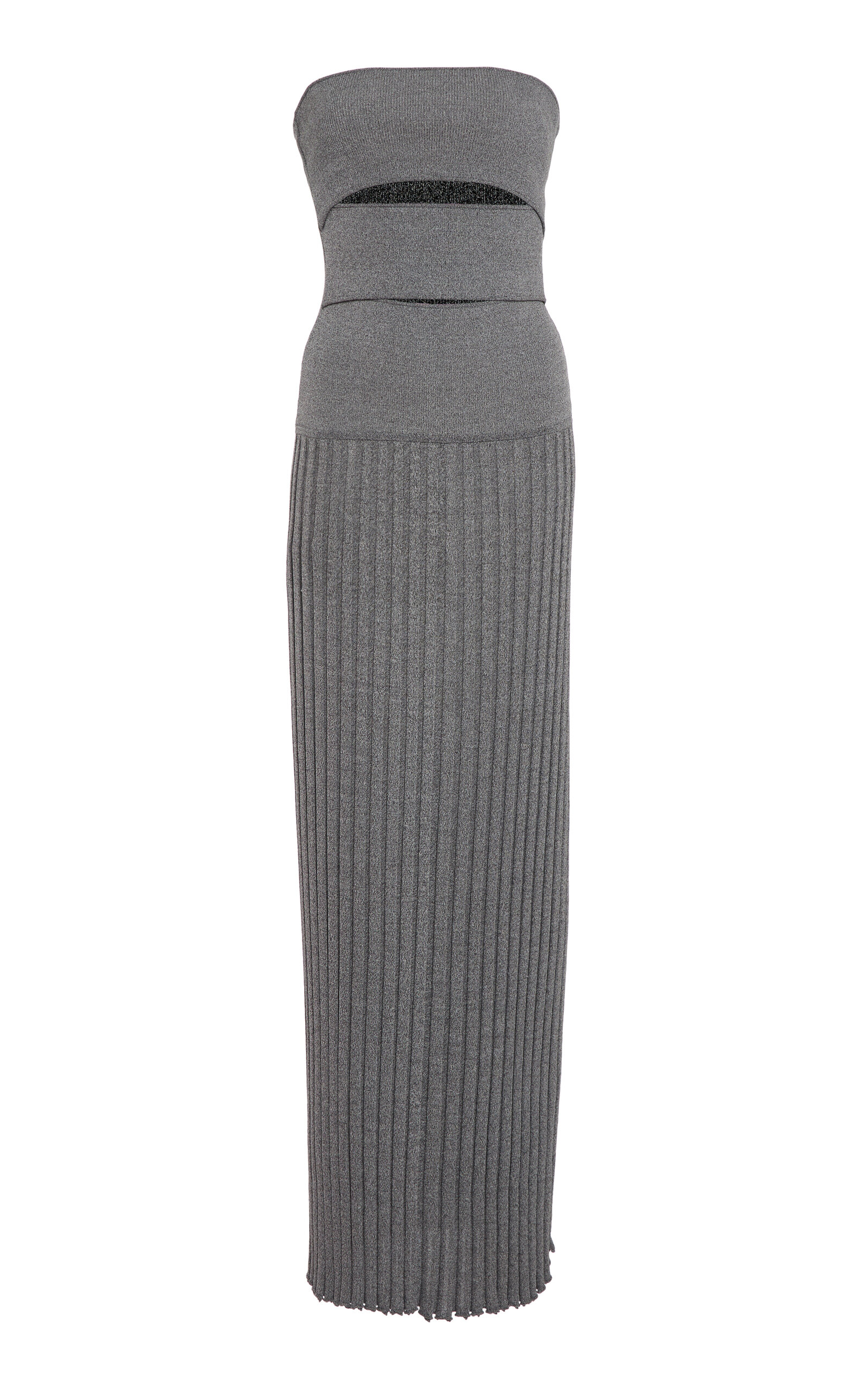 Christopher Esber Slashed Knit Sunray Strapless Dress