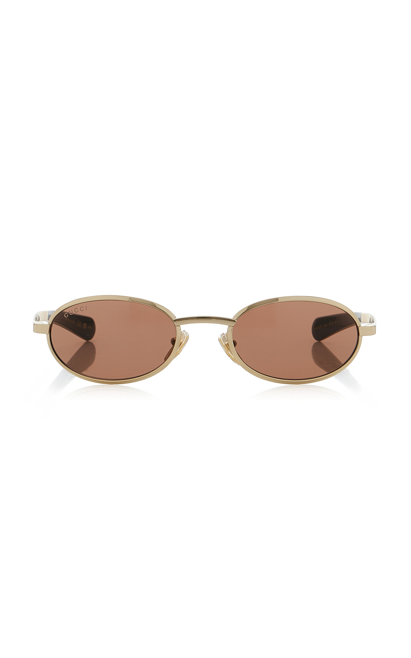 Gucci Oval-Frame Metal Sunglasses