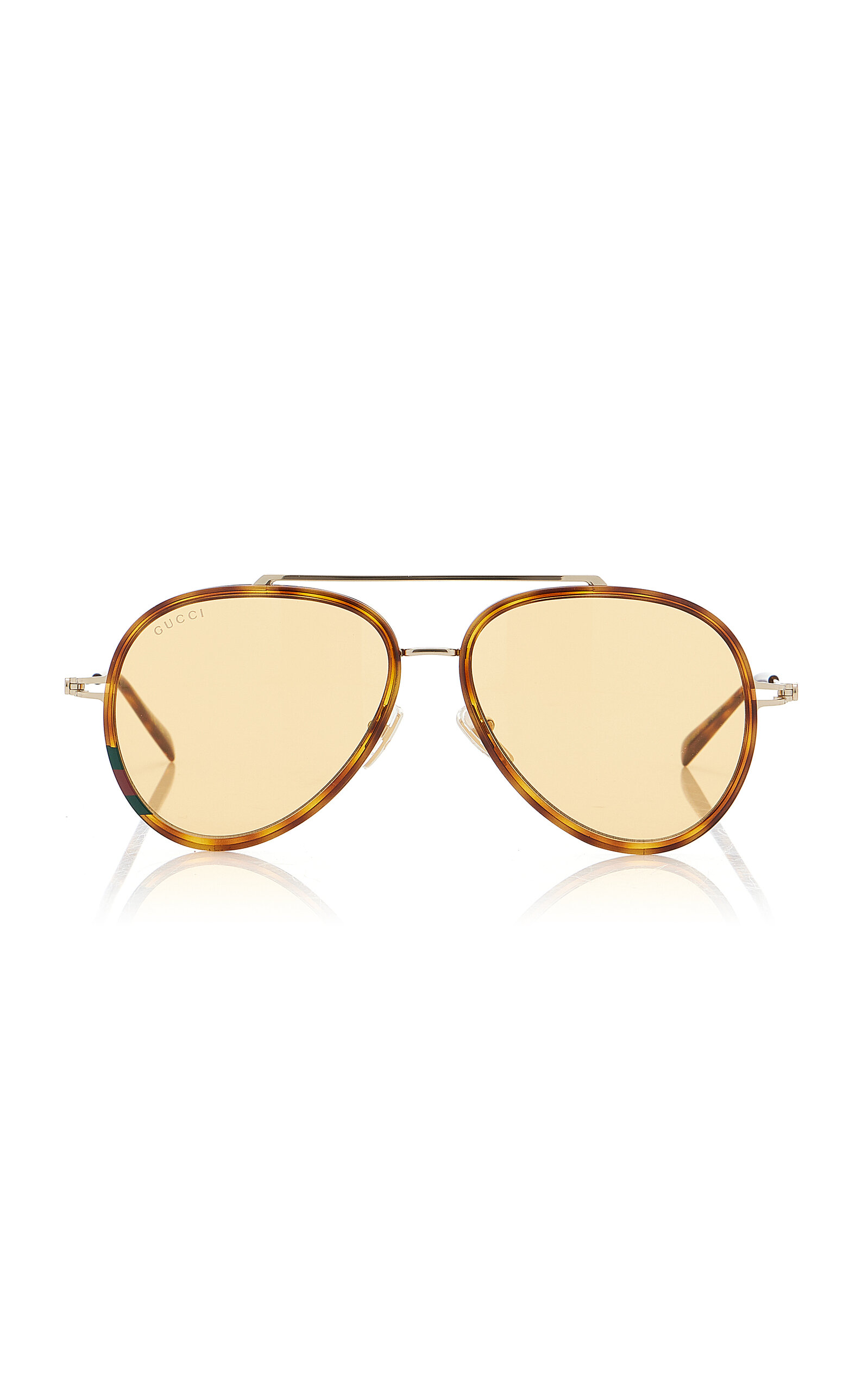 Gucci Aviator-Frame Metal Sunglasses