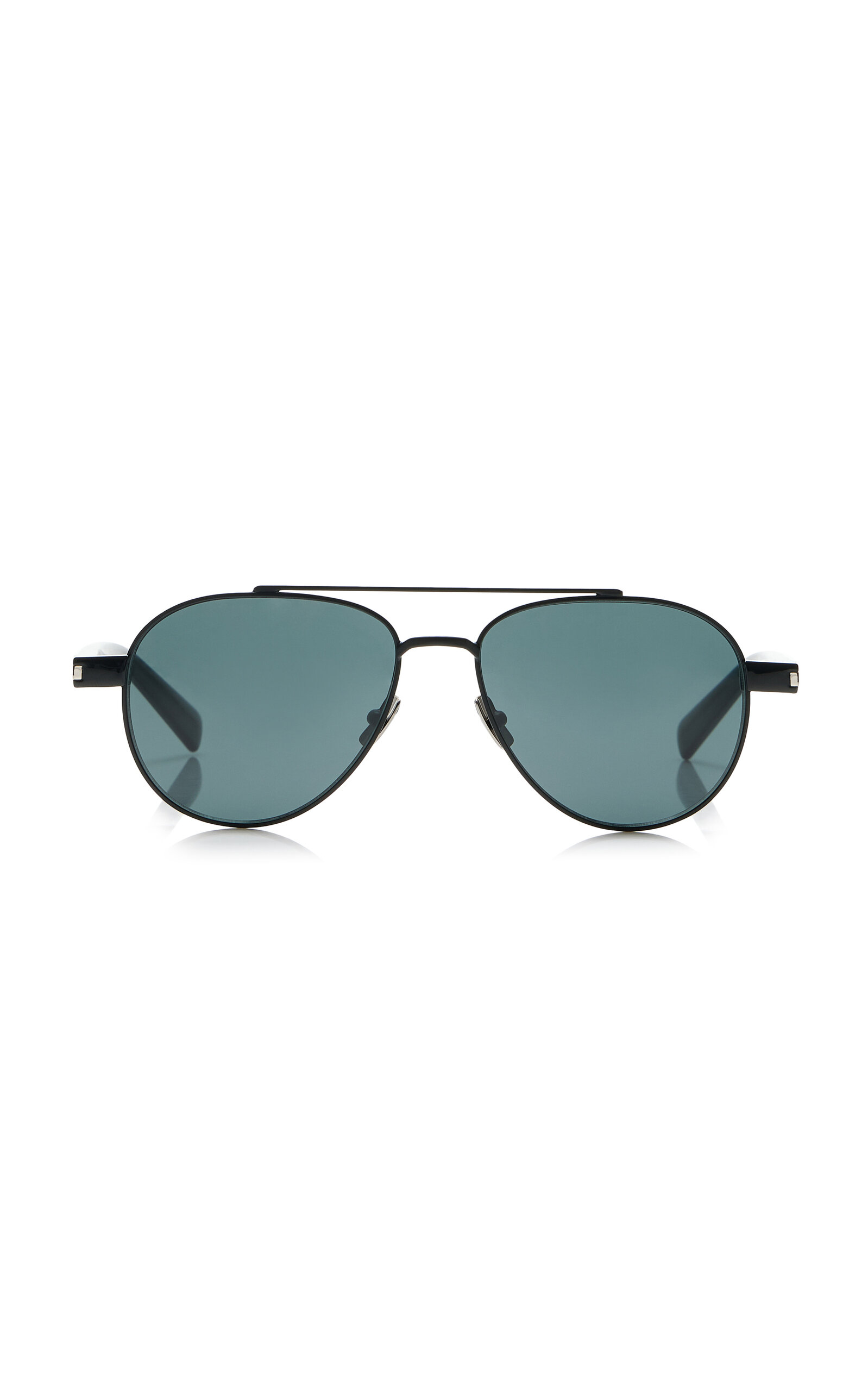Saint Laurent Aviator-frame Metal Sunglasses In Blue