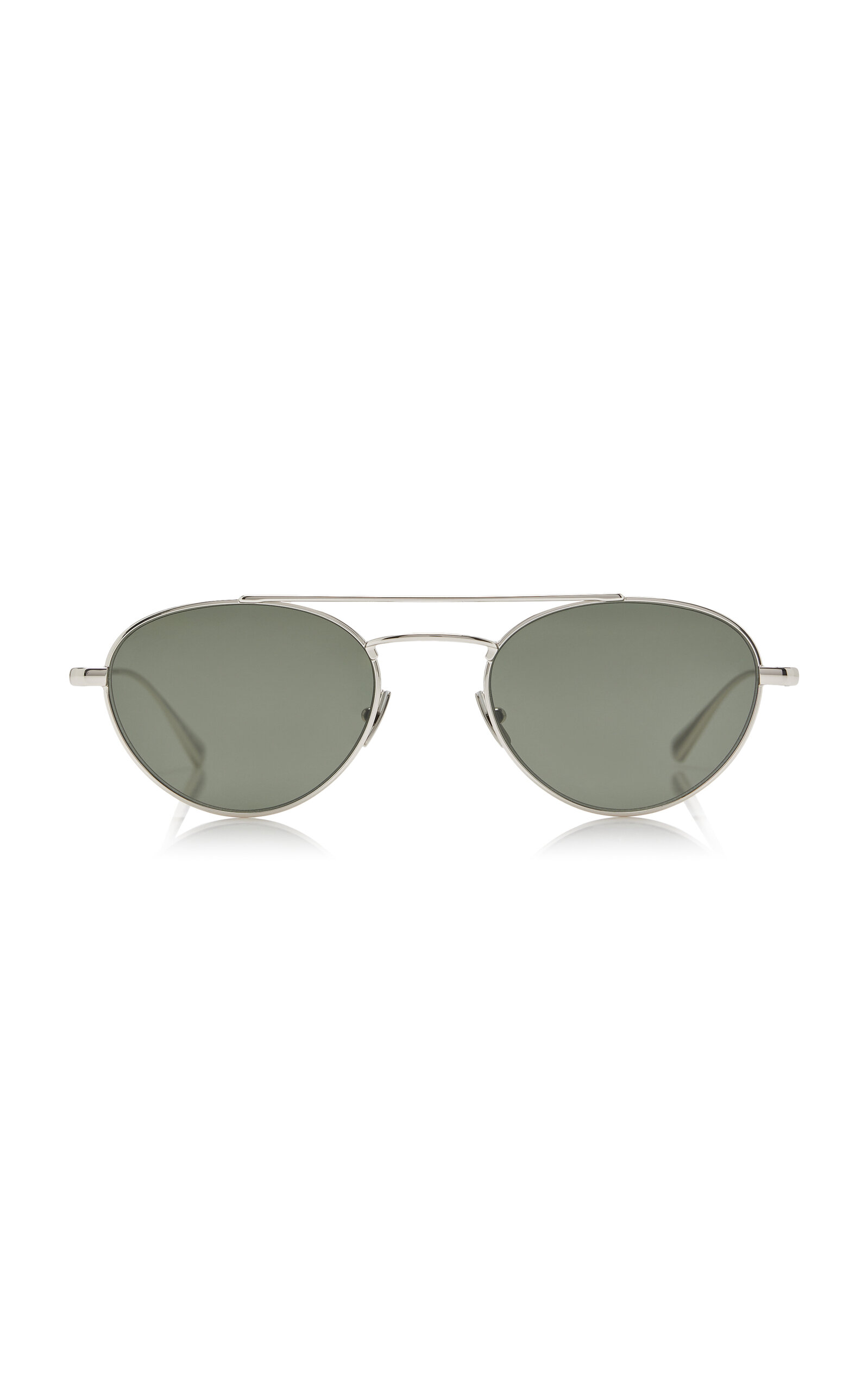 Saint Laurent Aviator-frame Metal Sunglasses In Gray