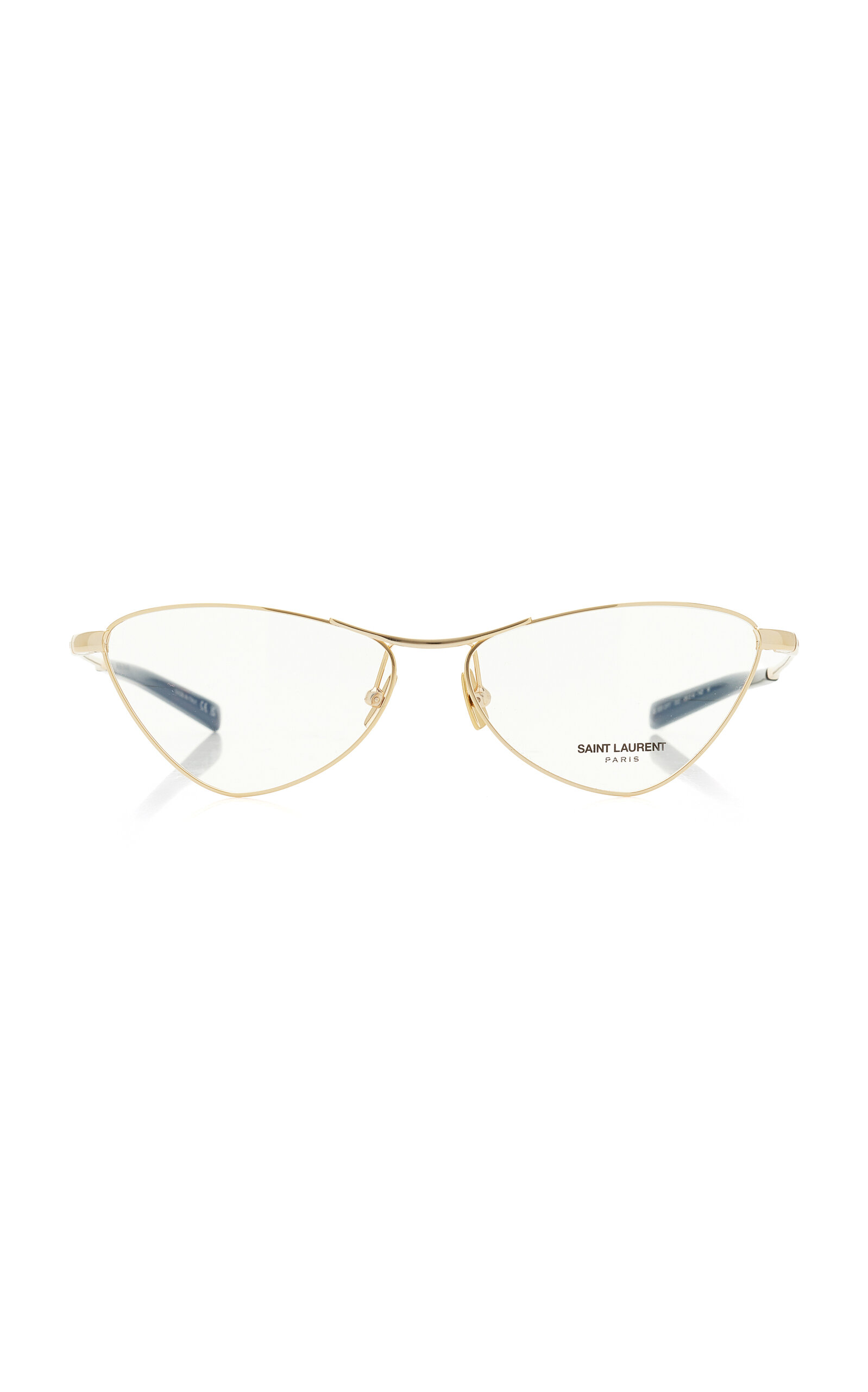 Saint Laurent Cat-eye Metal Glasses In Gold