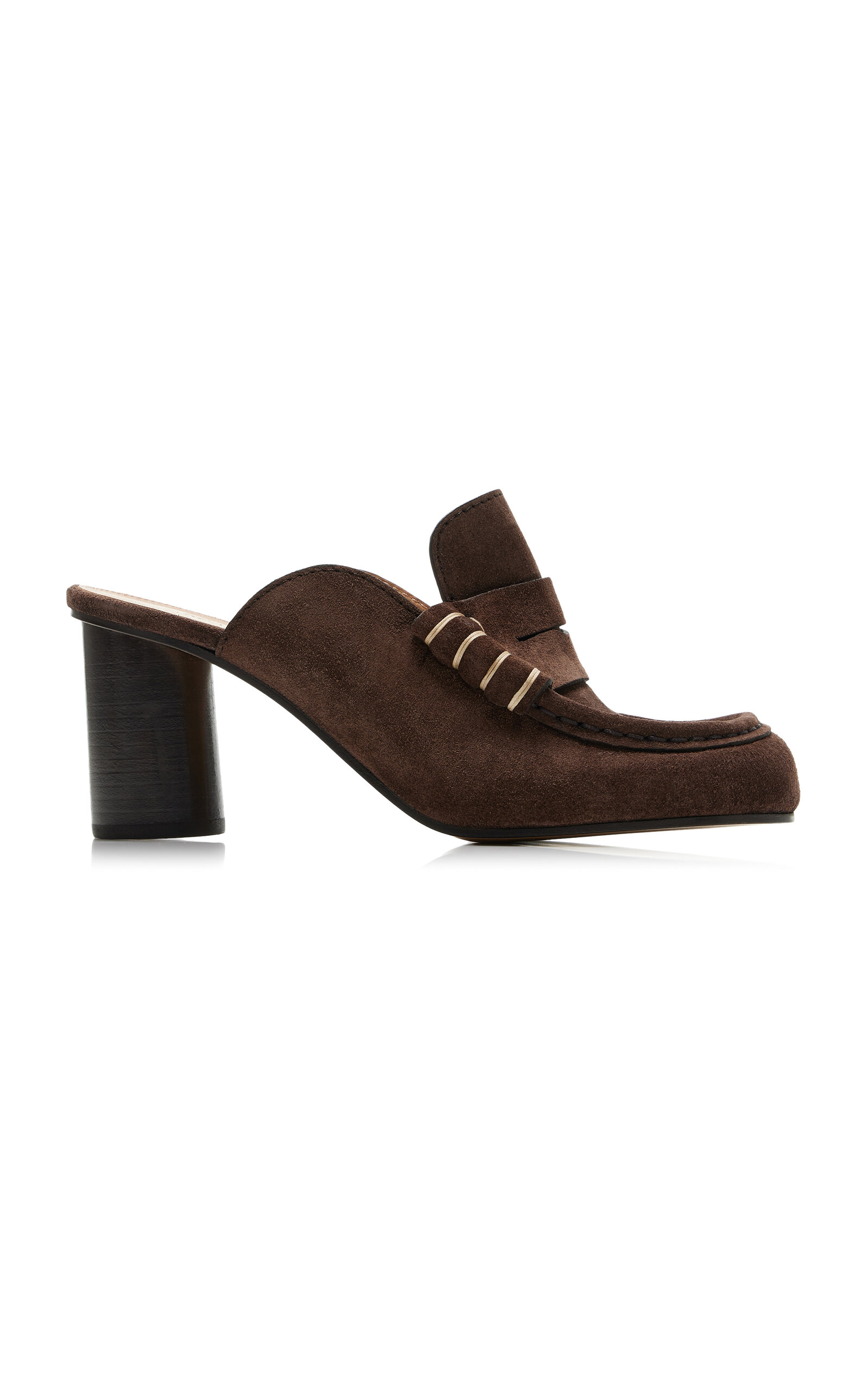 JW Anderson Stitch Suede Loafer Mules