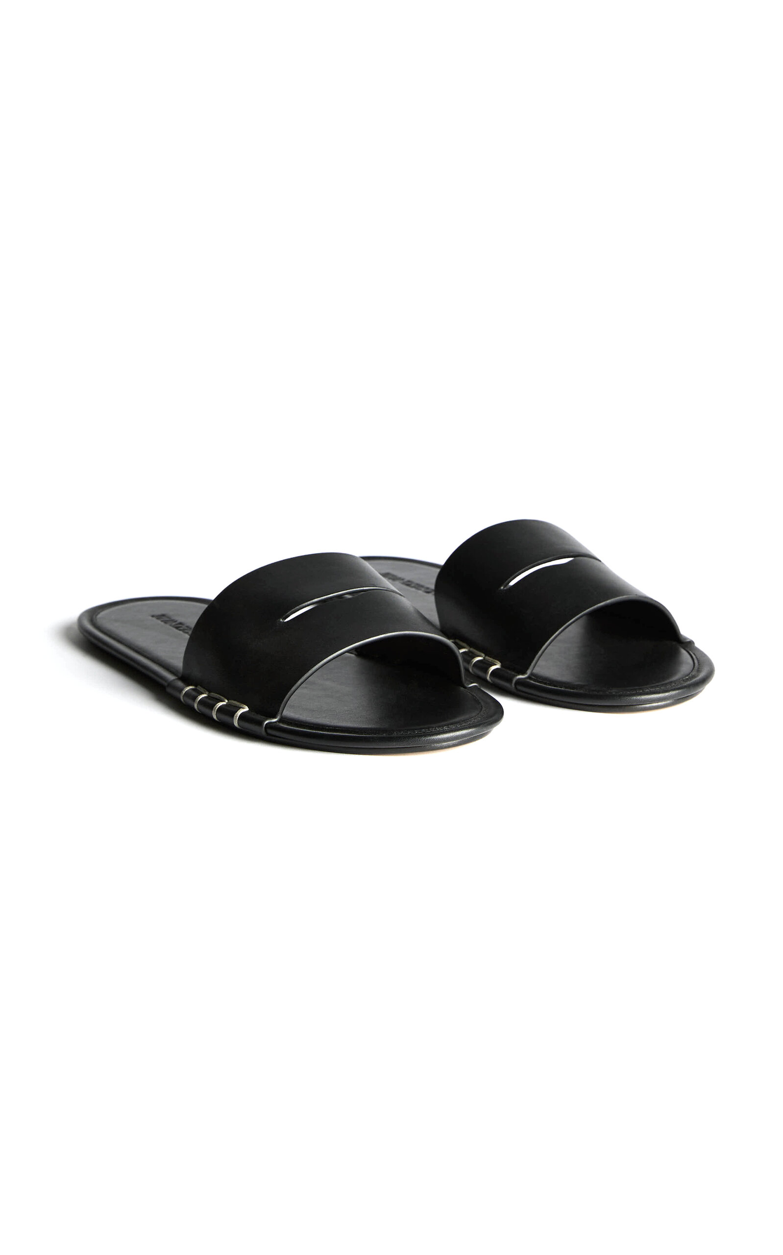 Jw Anderson Loafer Leather Slides In Black
