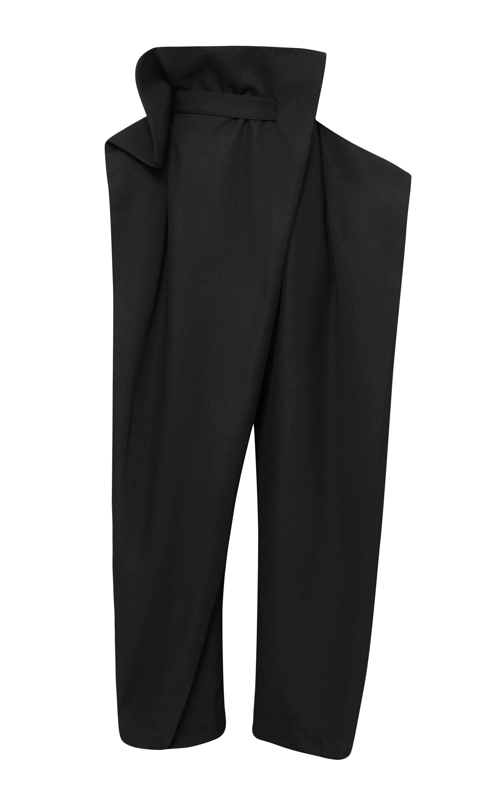 Jw Anderson Fold-over Wool Trousers In Black