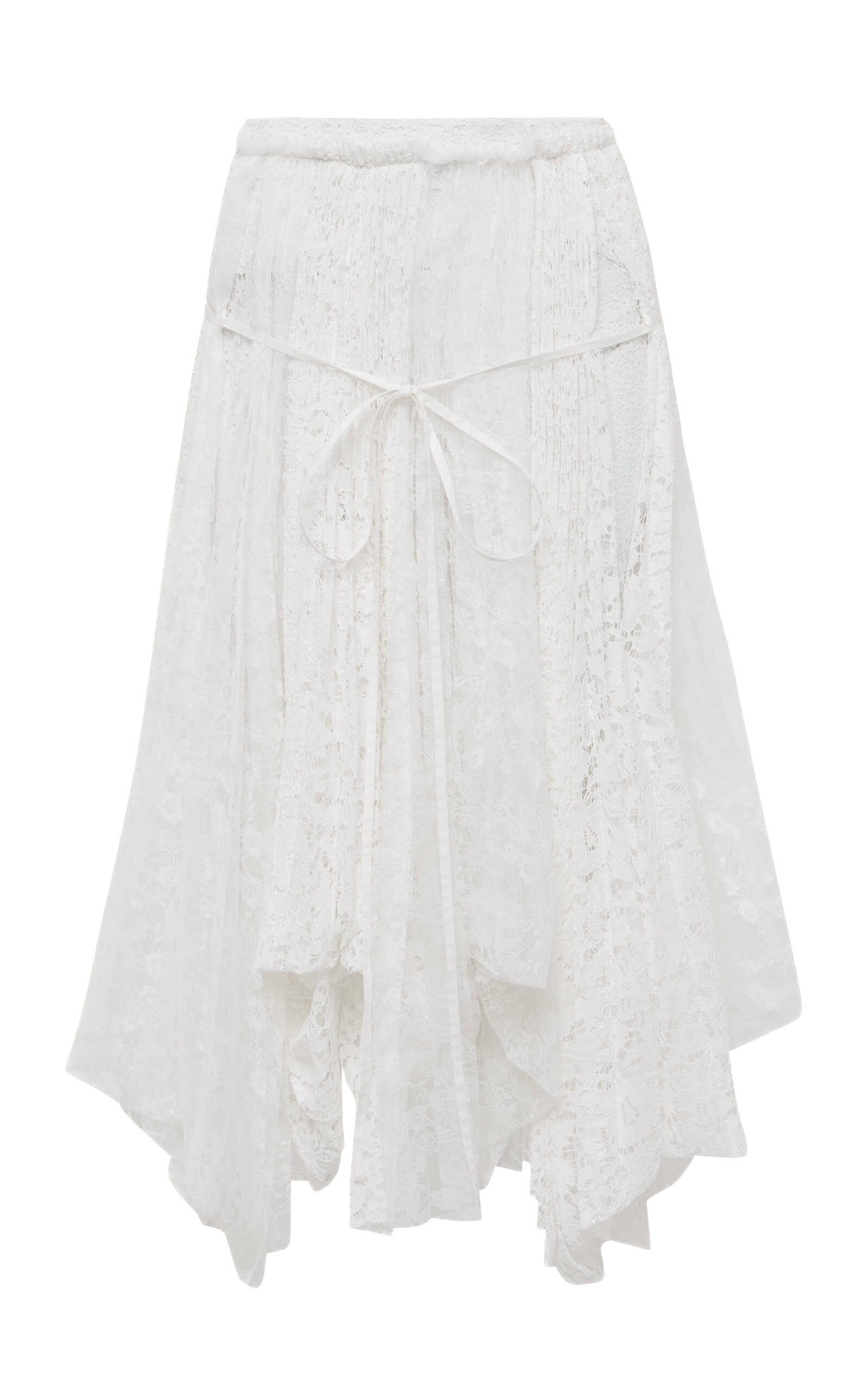 Jw Anderson Mixed Lace Midi Skirt In White