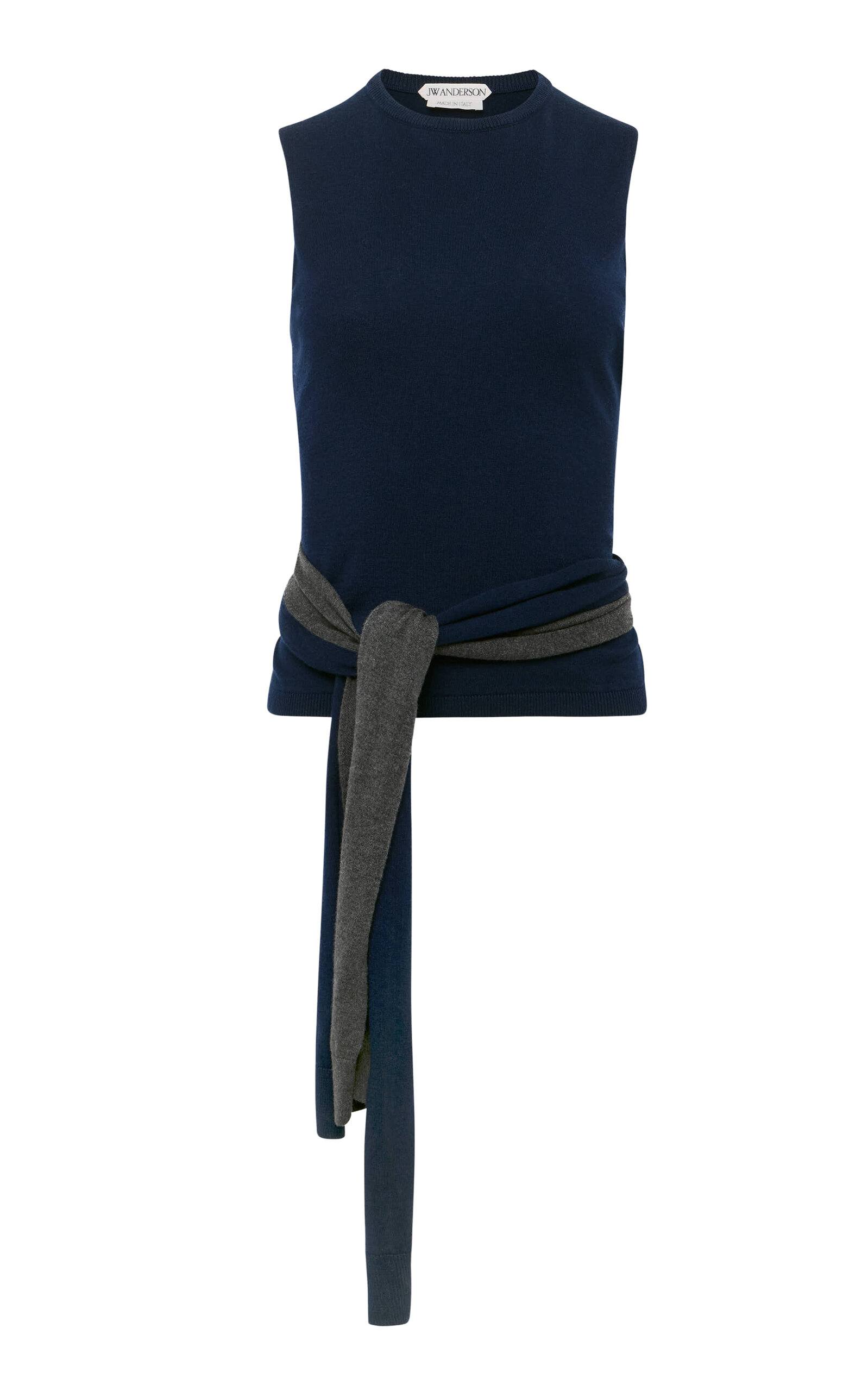 JW Anderson Waist-Tie Cotton-Cashmere Tank Top