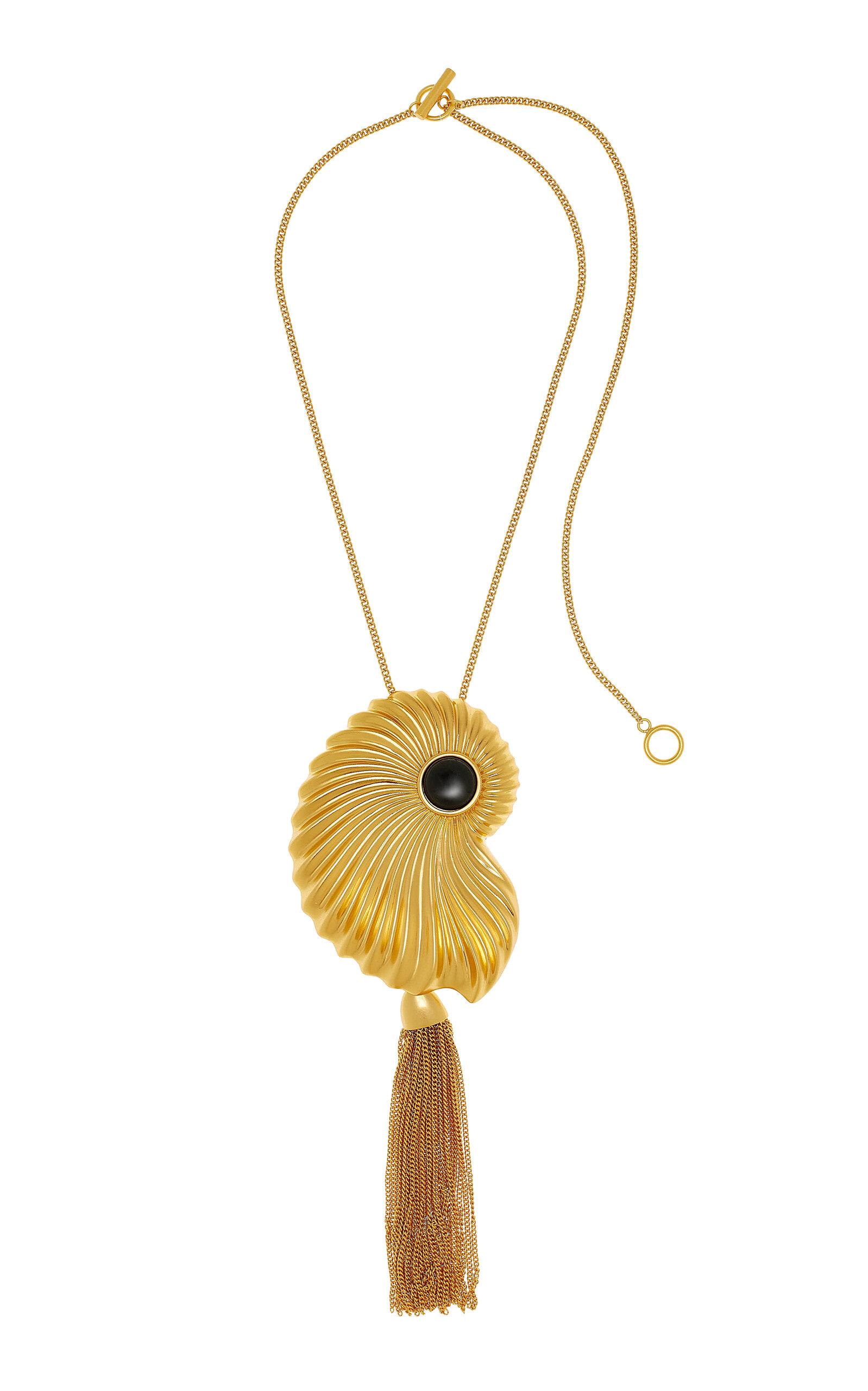 Julietta Aveline 24k Gold-plated Onyx Necklace In Gold