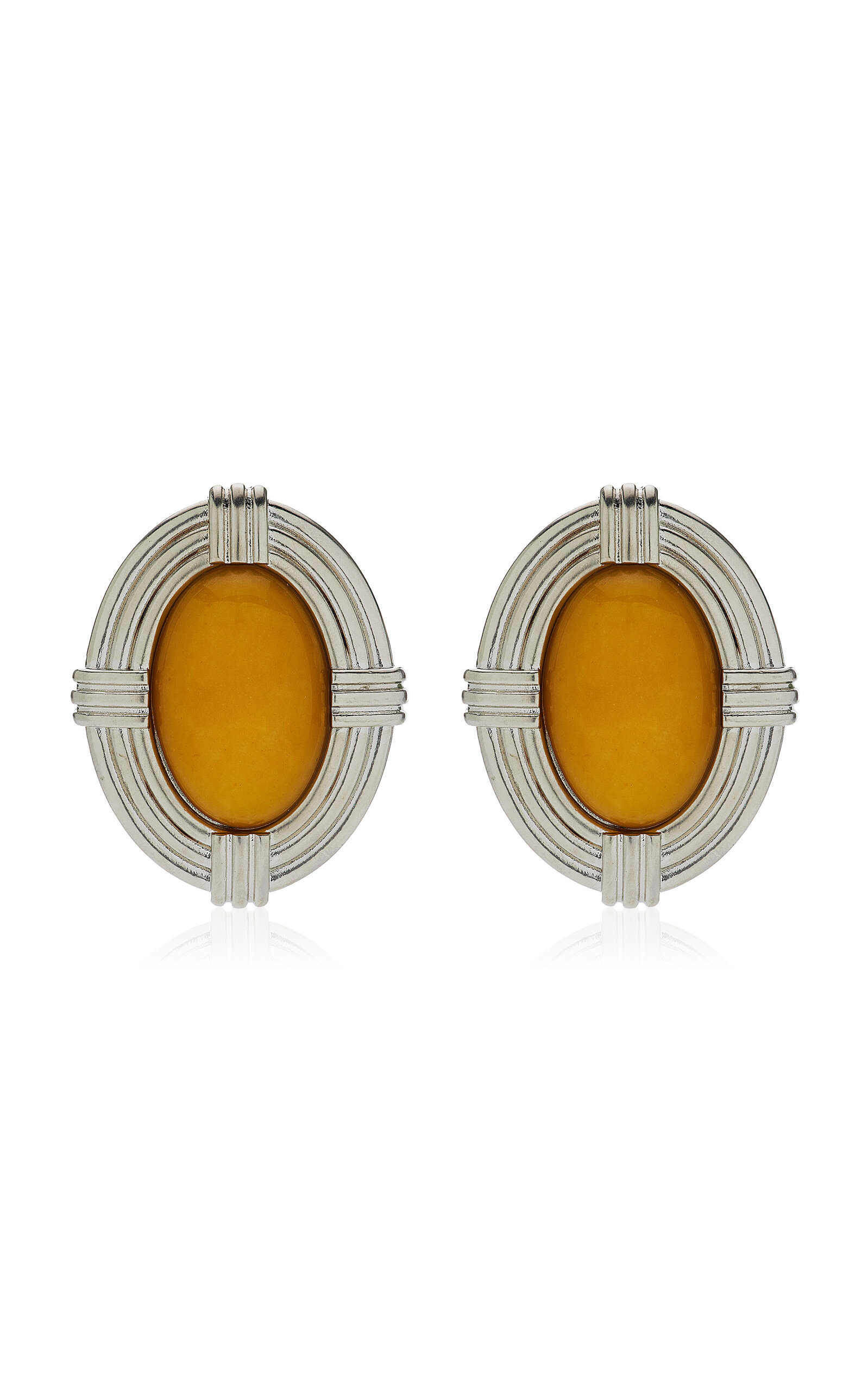 Julietta Hera Rhodium-plated Citrine Earrings In Gold