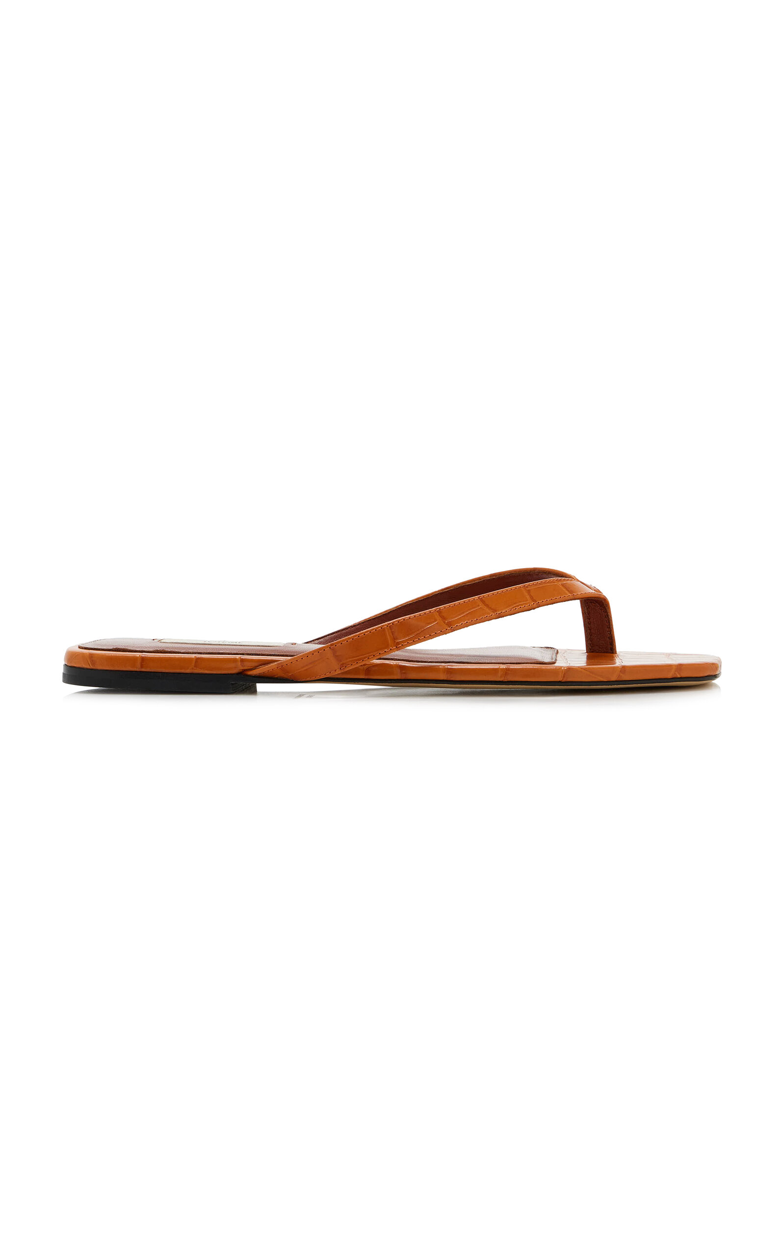 Toteme Croco-Embossed Flip Flops - Moda Operandi