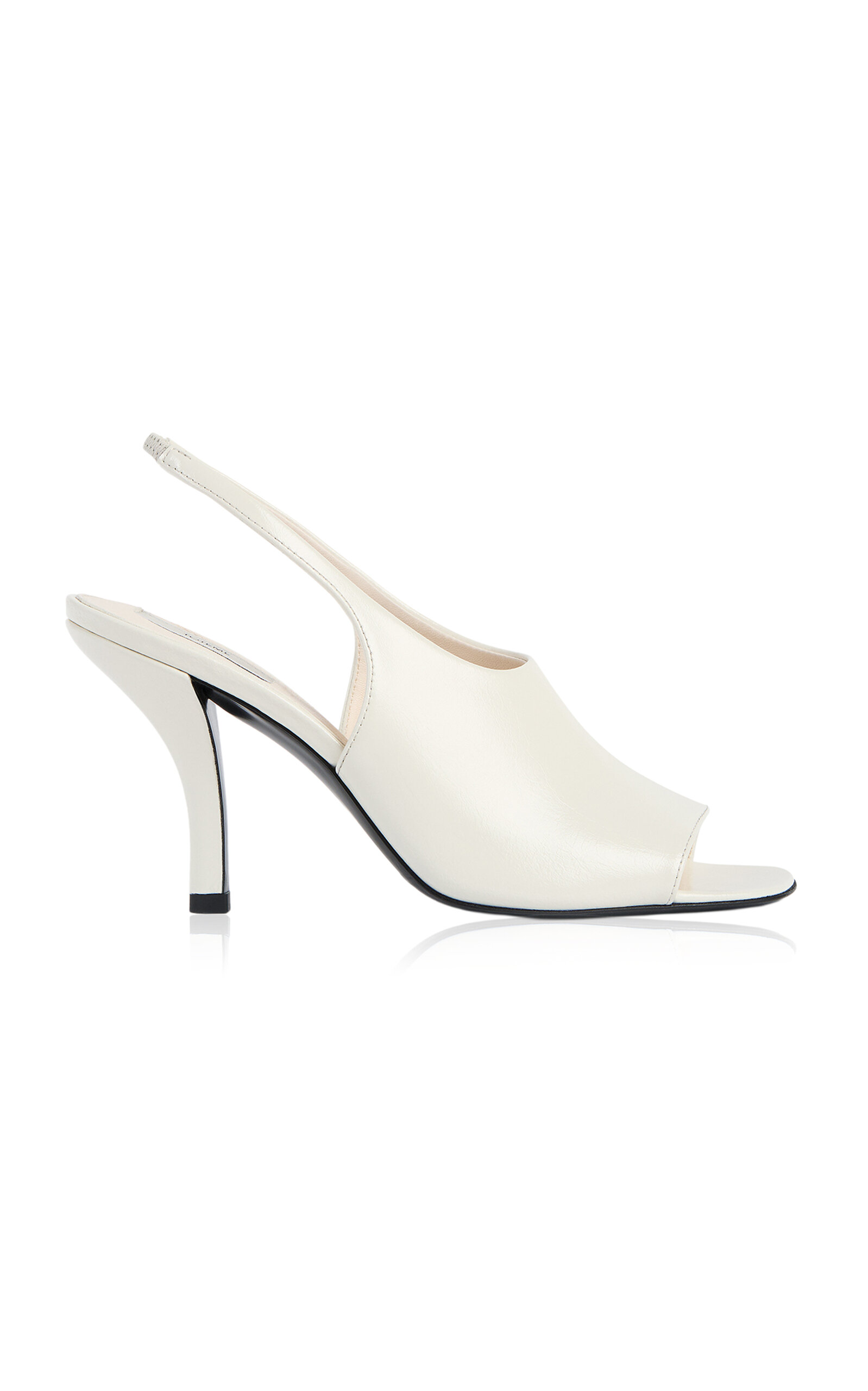 Toteme - Leather Slingback Sandals - White - IT 37 - Moda Operandi