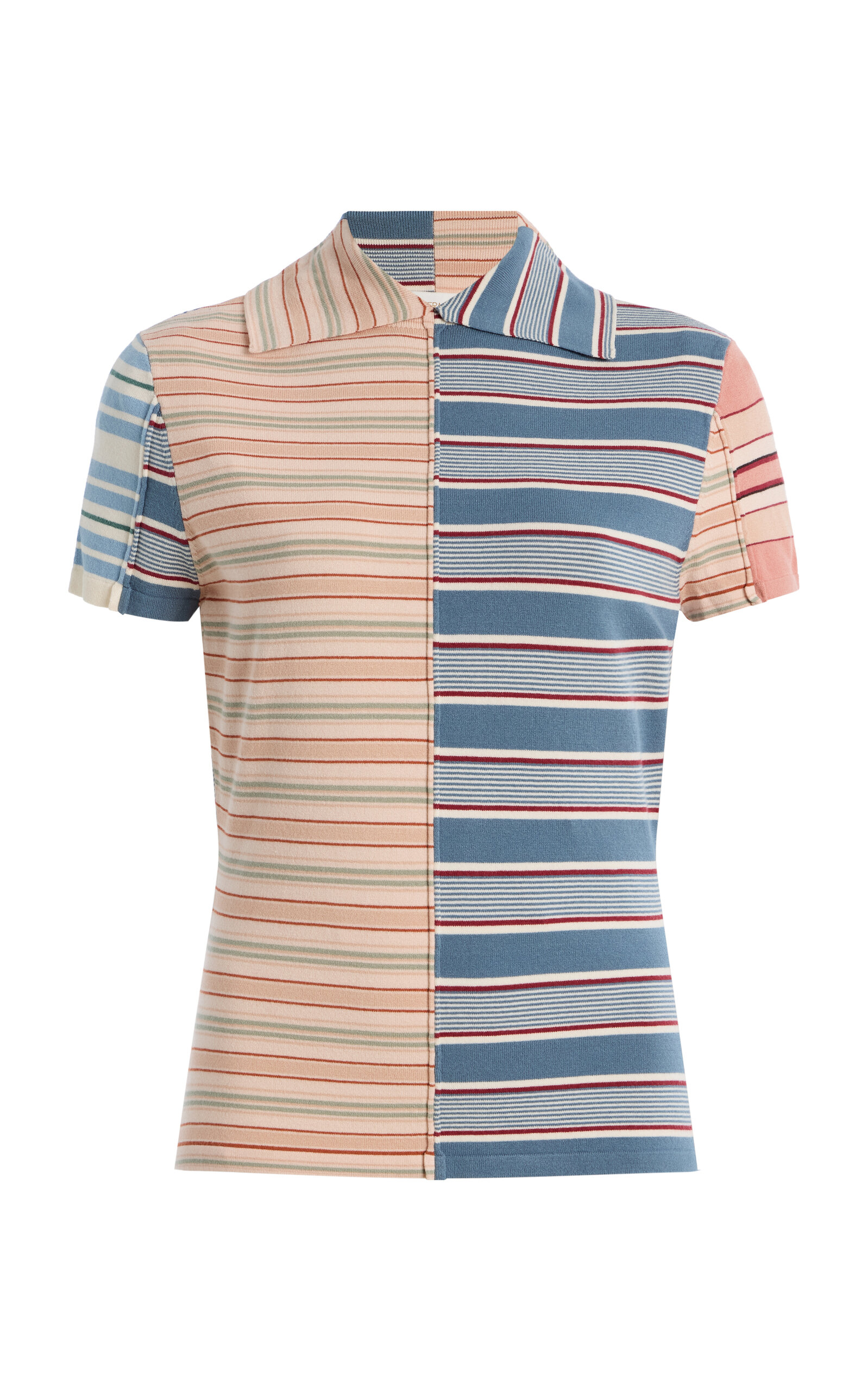 Zimmermann Rebellion Striped Knit Polo Shirt - Women's Clothing