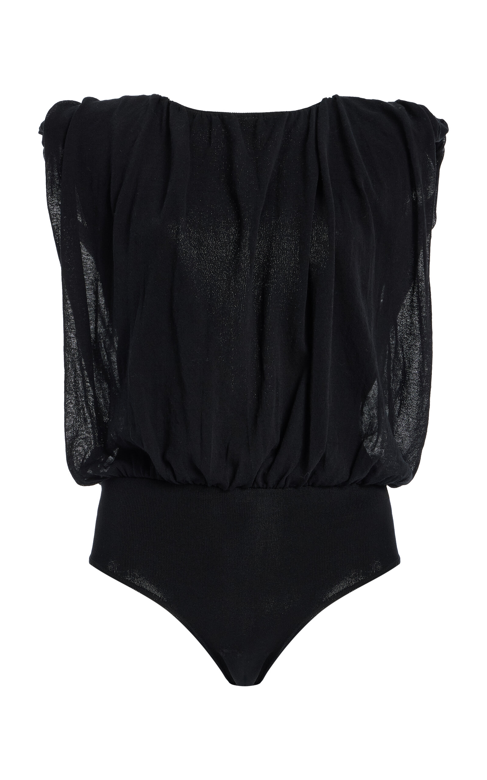 House Of Dagmar Draped Knit Top In Black