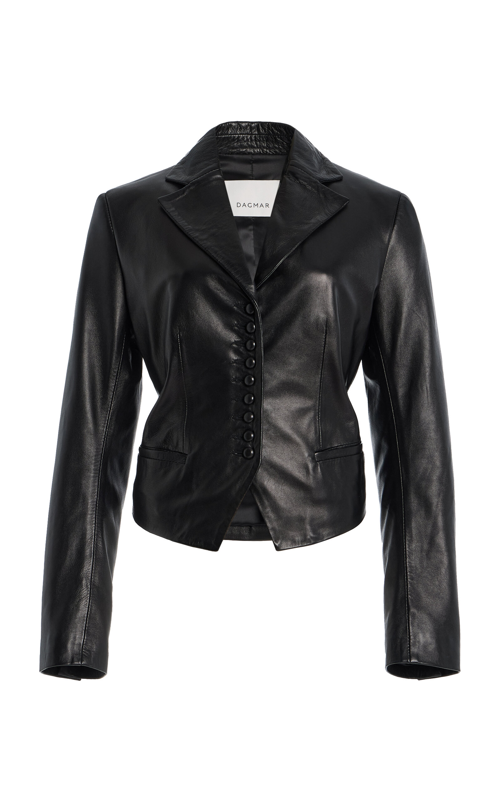 House Of Dagmar Tailored Leather Blazer In Black