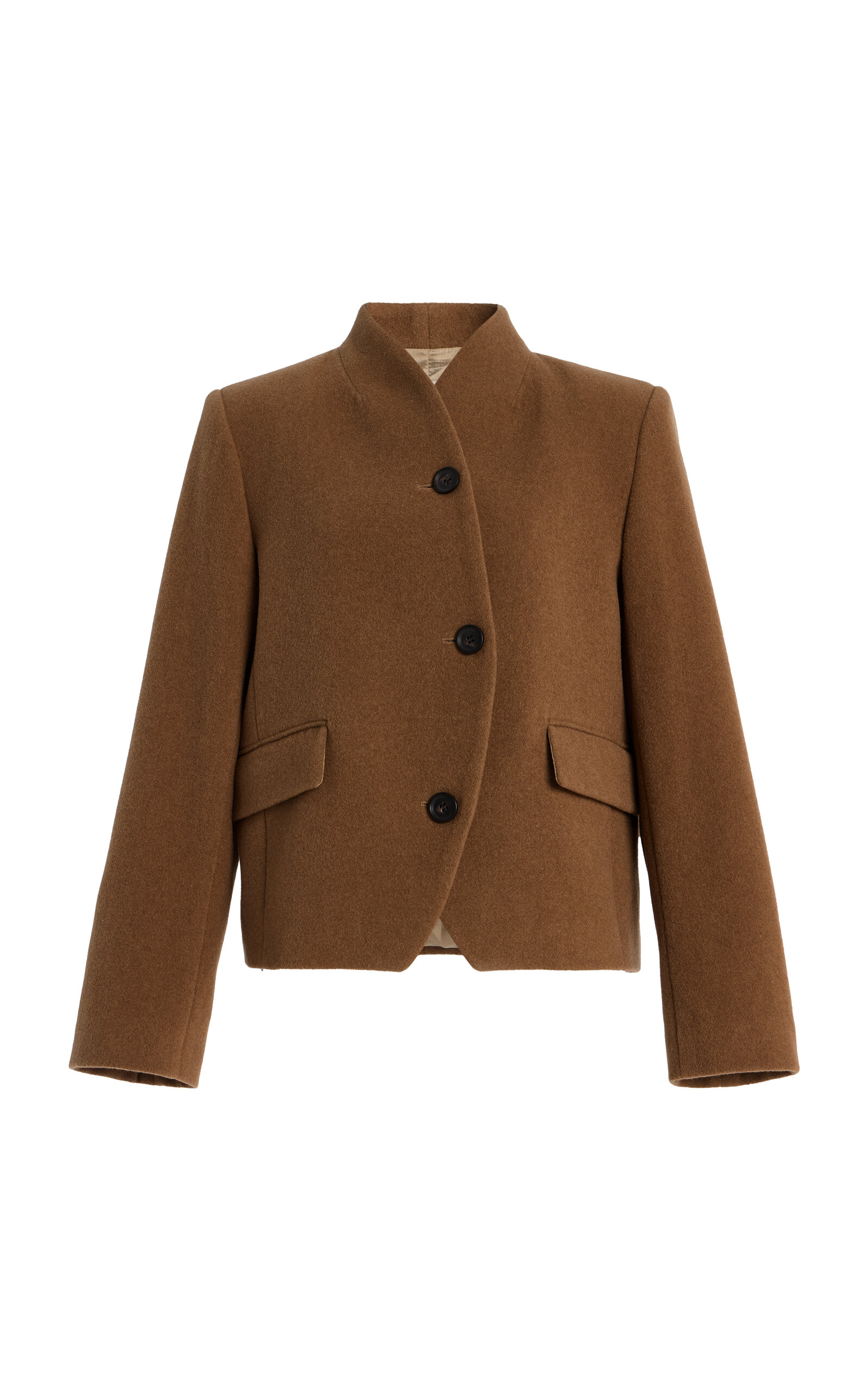 House of Dagmar Short Curved Wool-Blend Jacket