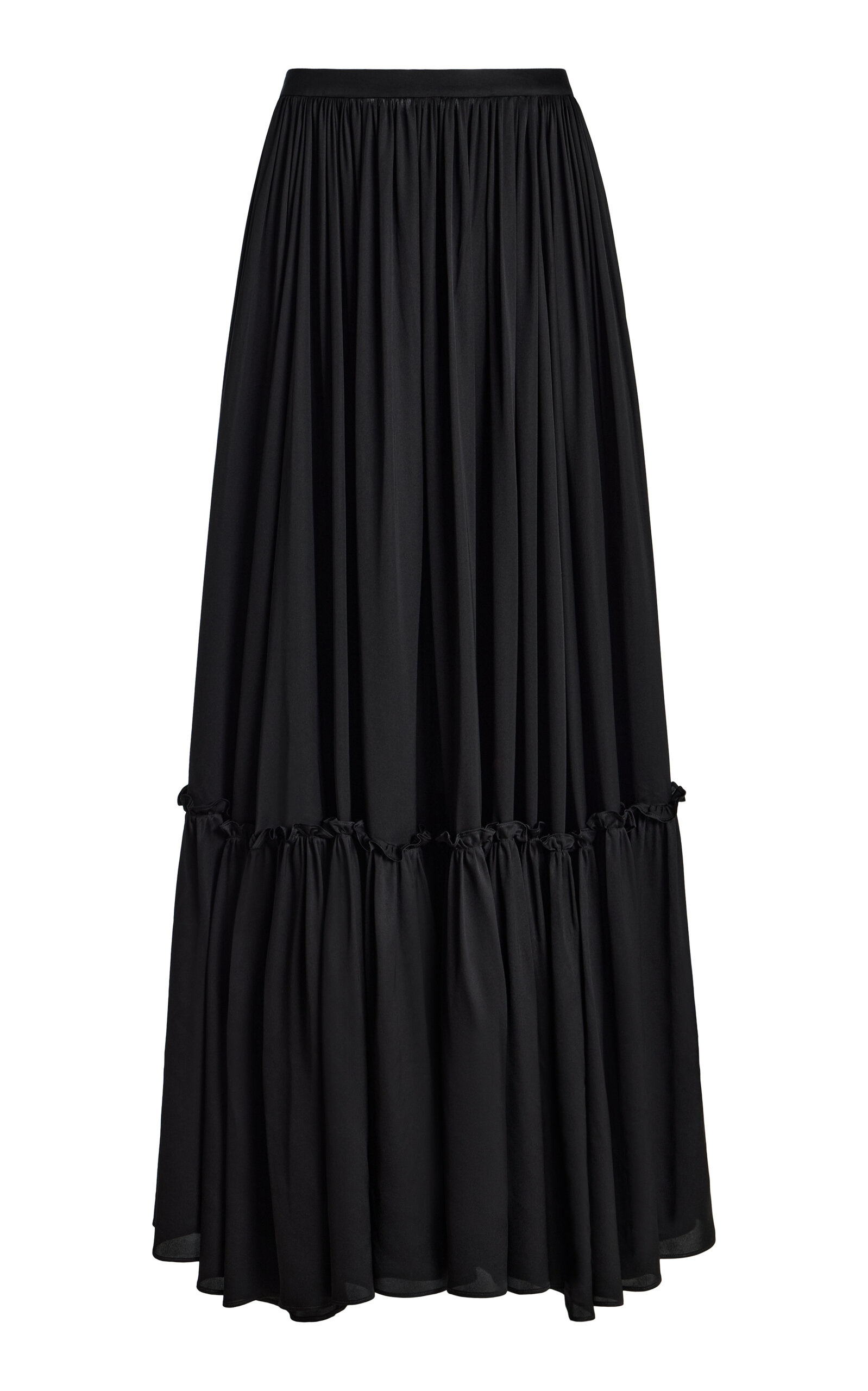 FRANÇOISE Jade Satin Maxi Skirt - Moda Operandi