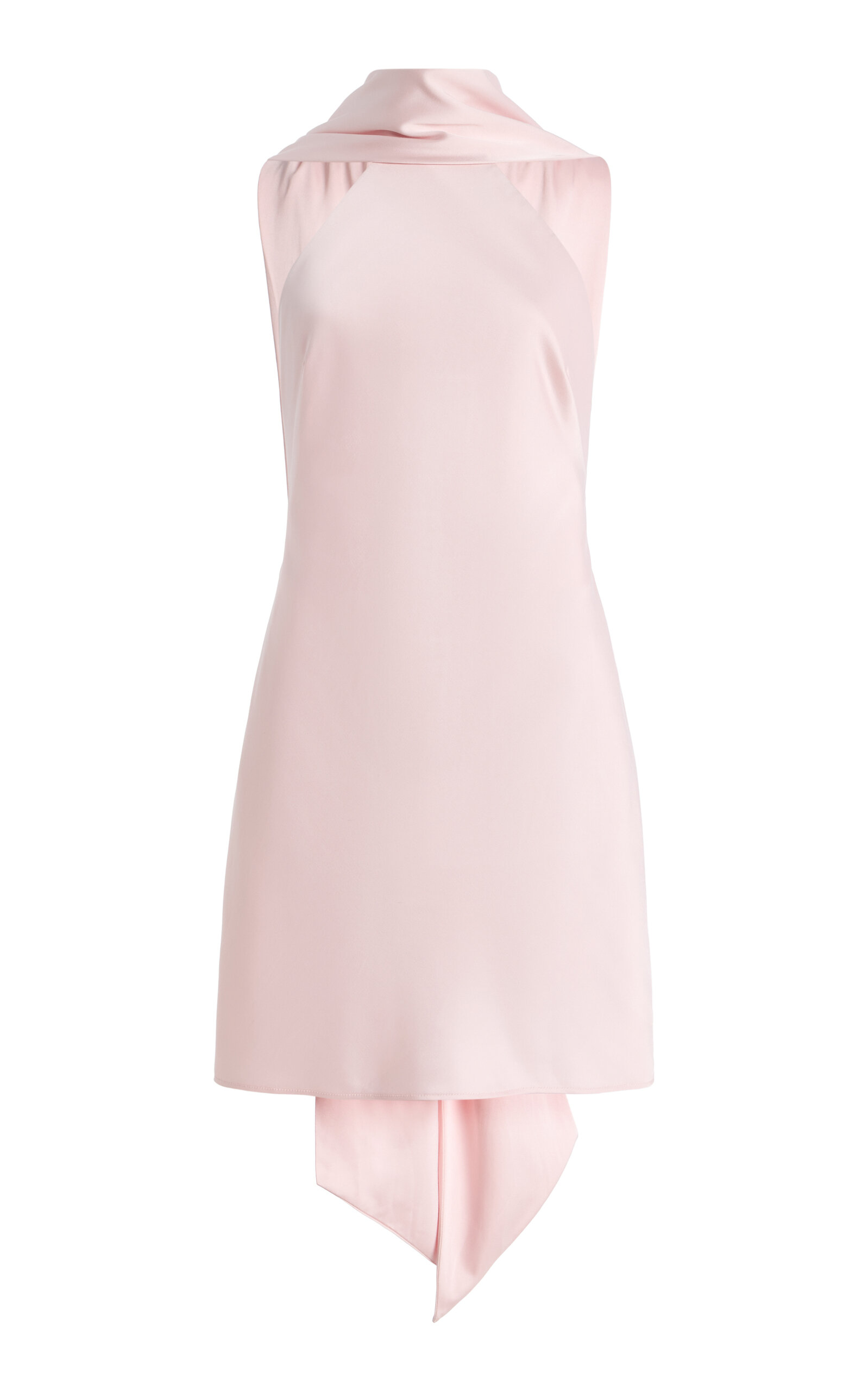 Significant Other Exclusive Lucile Satin Mini Halter Dress In Pink