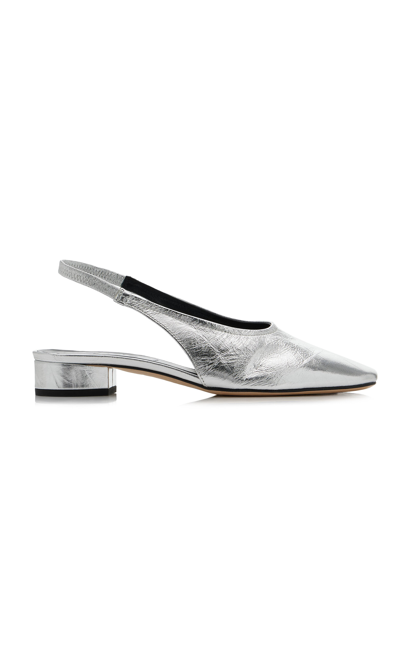 Aeyde Dua Metallic Leather Slingback Pumps