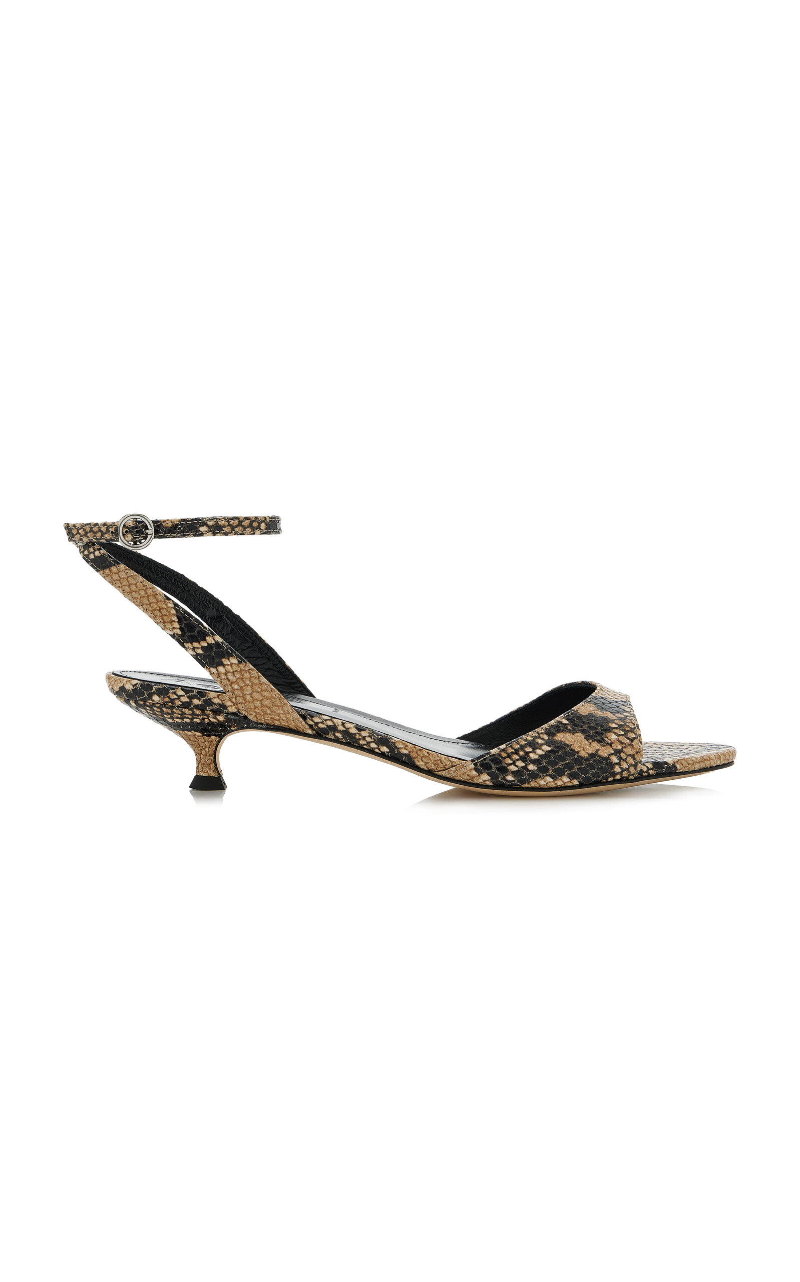 Aeyde Zelia Snake-printed Leather Sandals In Multi