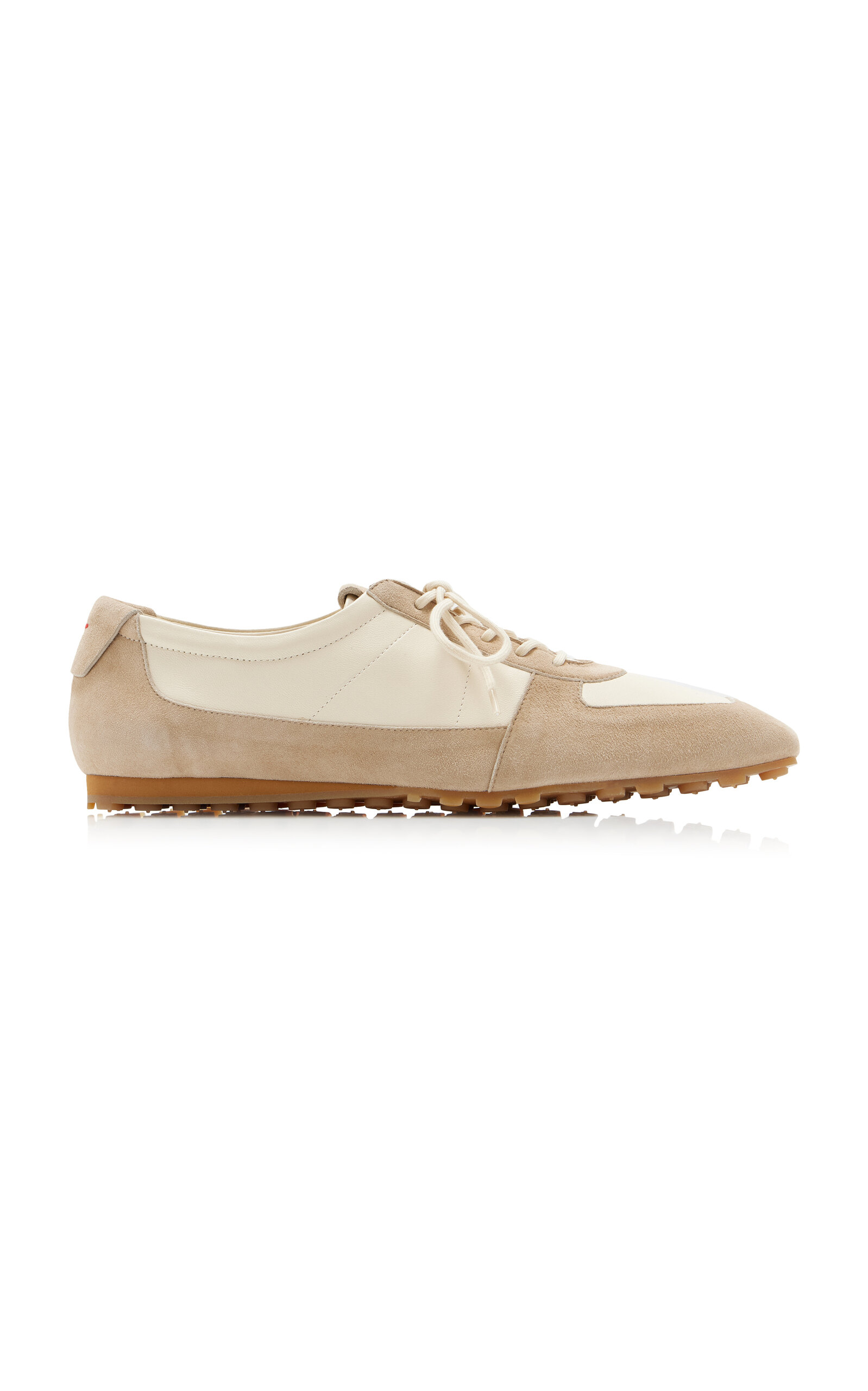 Aeyde Uma Suede-Trimmed Satin Sneakers