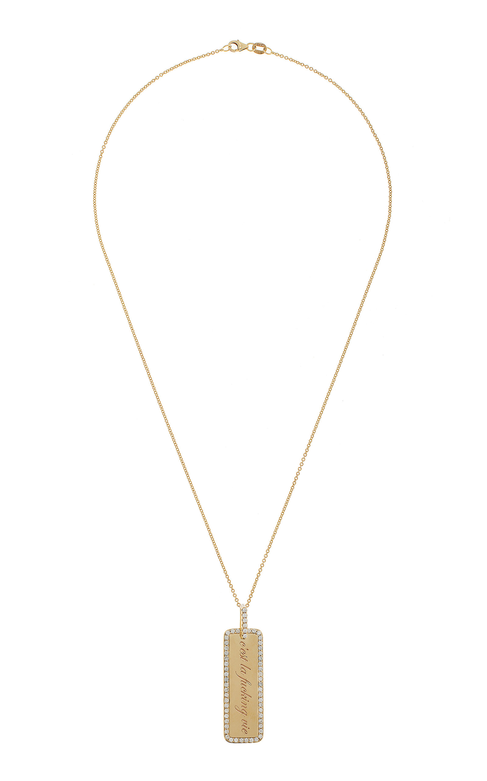 C'est La F**king Vie Memento 14K Gold Diamond Necklace