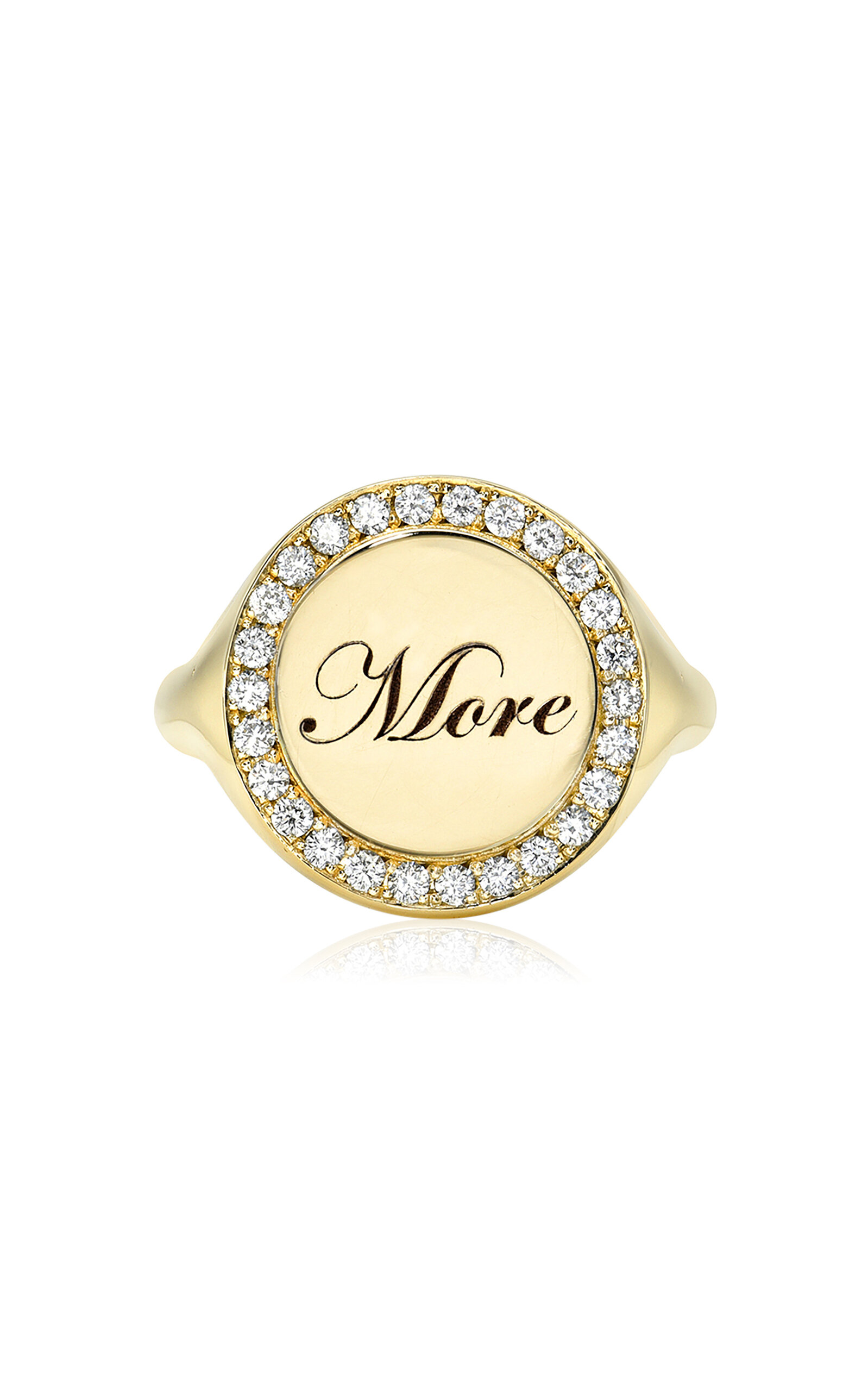 More Pops 14K Yellow Gold Diamond Signet Ring