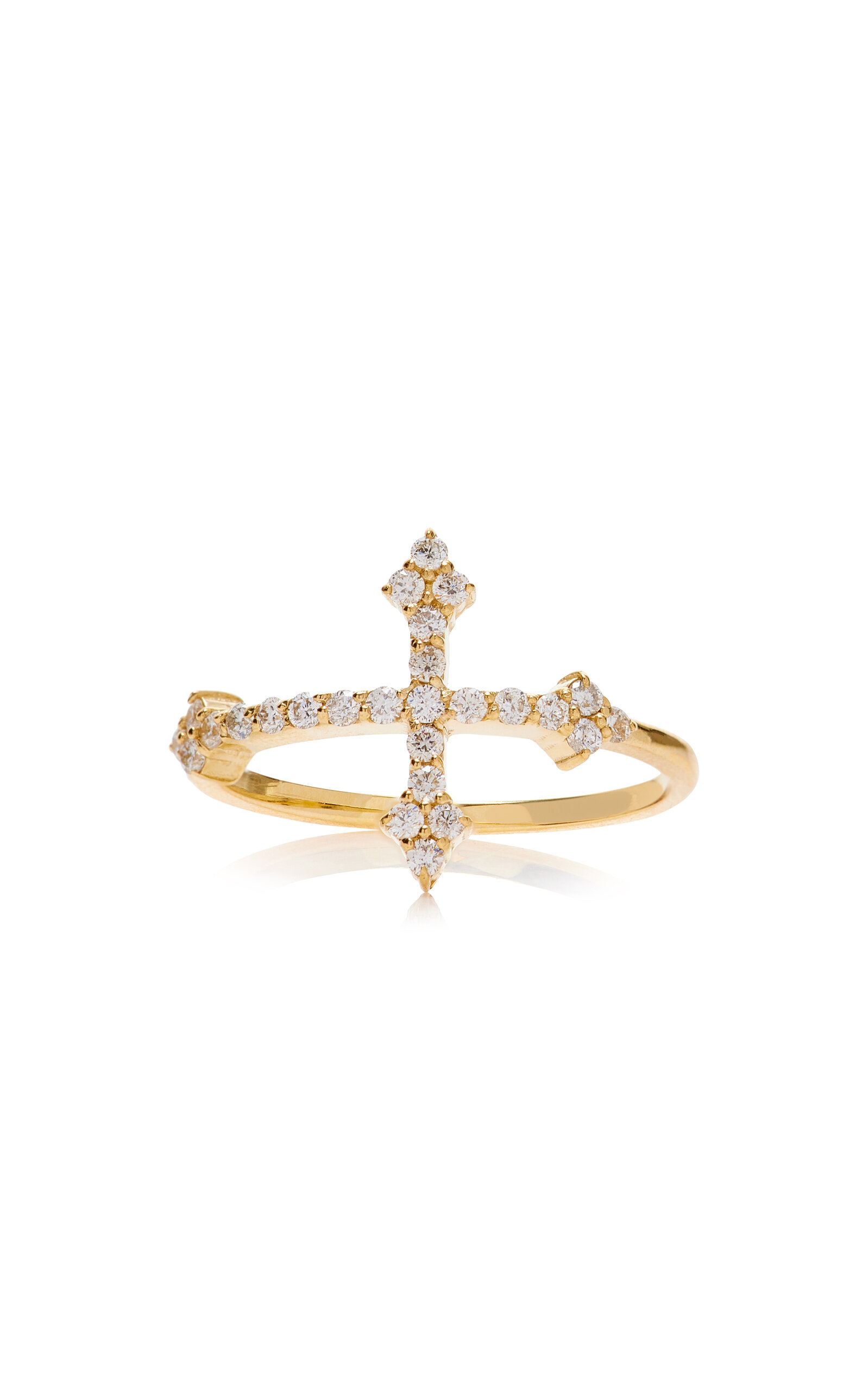 Cross Your Fingers 14K Yellow Gold Diamond Ring