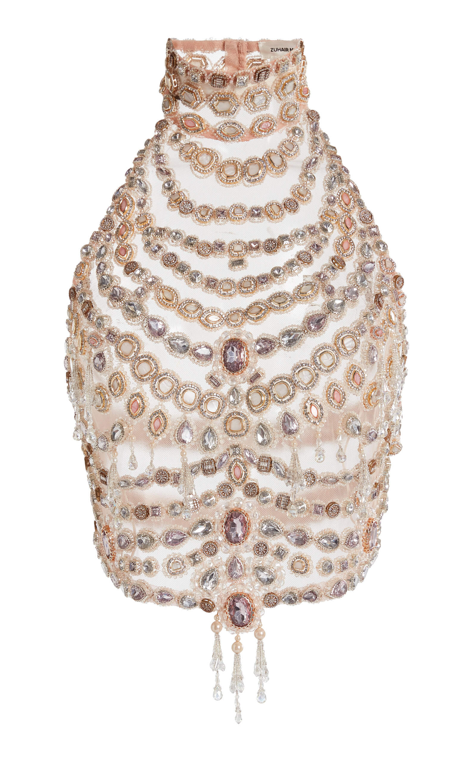 Zuhair Murad Crystal-detailed Maharaja Halter Top In Pink