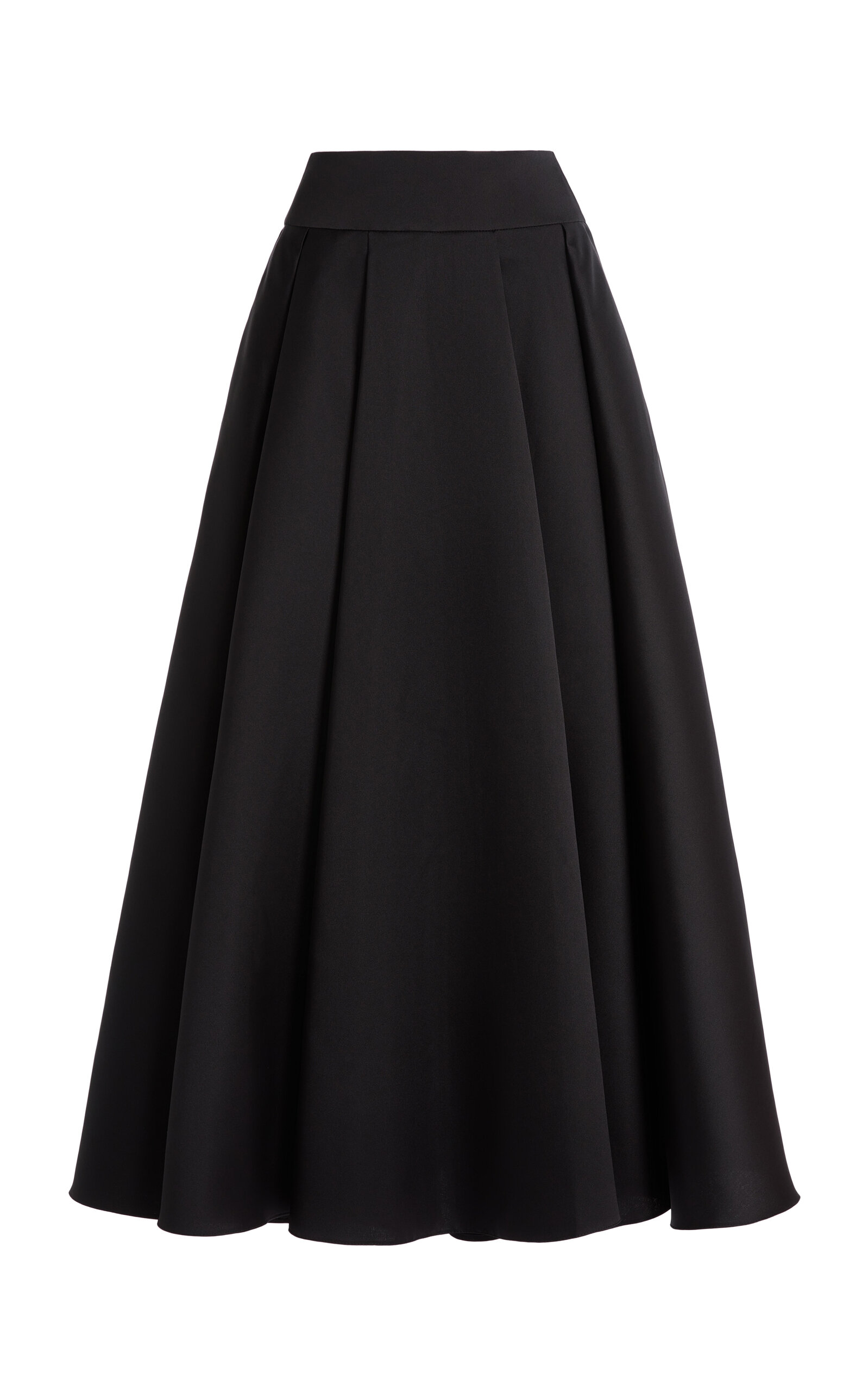 Zuhair Murad Pleated Mikado Wide Ankle Skirt In Black