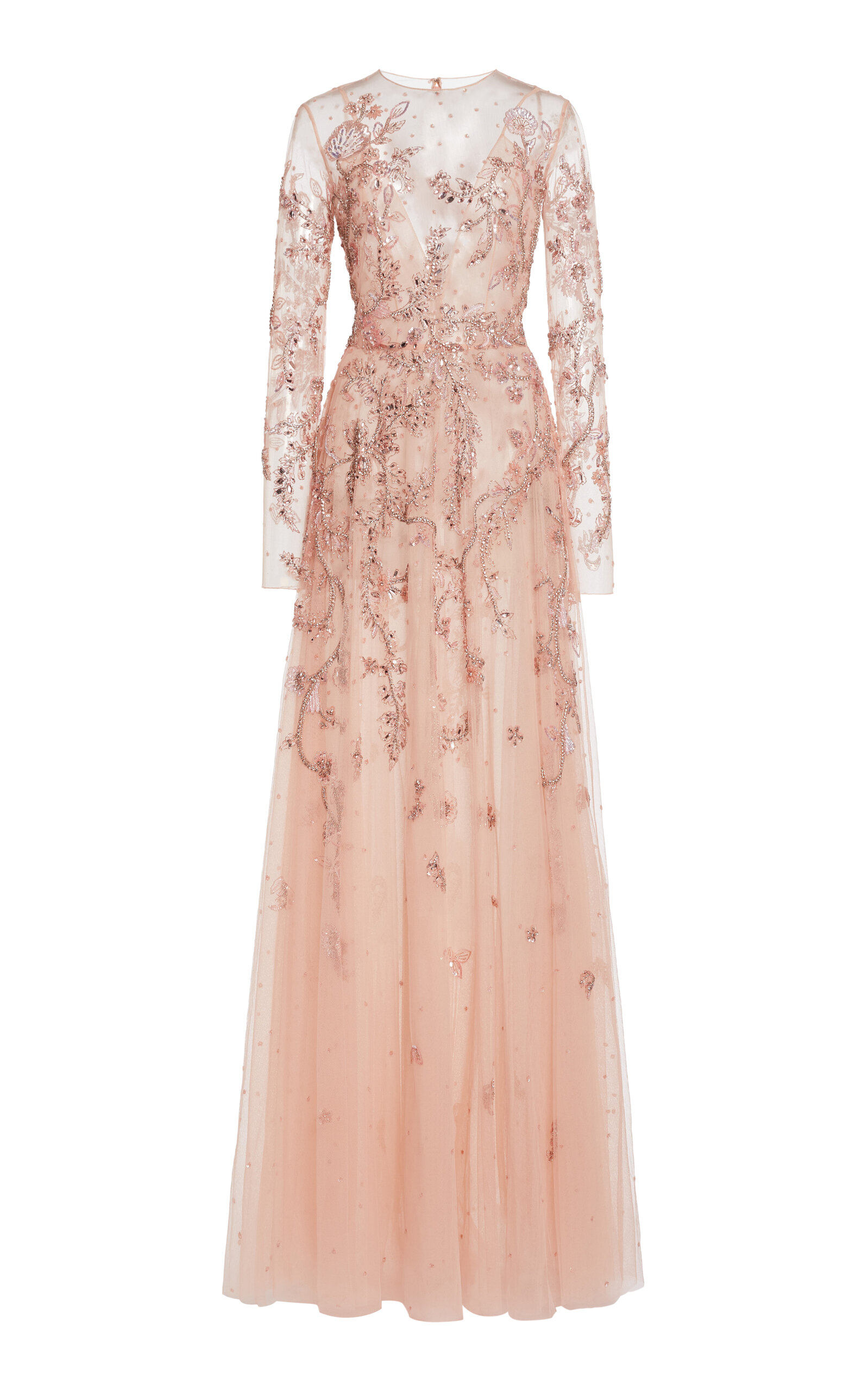 Zuhair Murad Beaded Maxi Dress In Pink