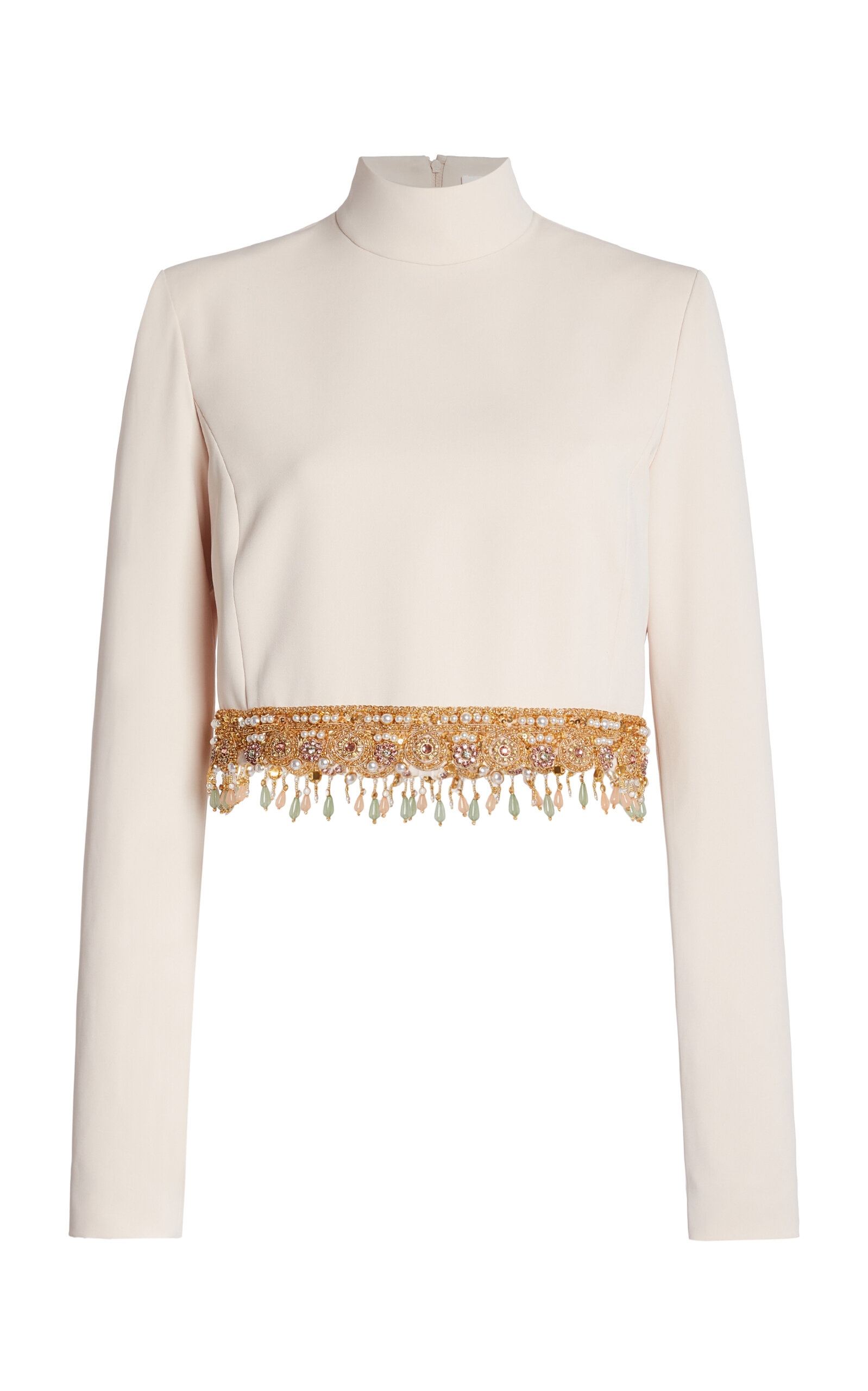 Zuhair Murad Jewelry Embroidered Cady Top In Multi