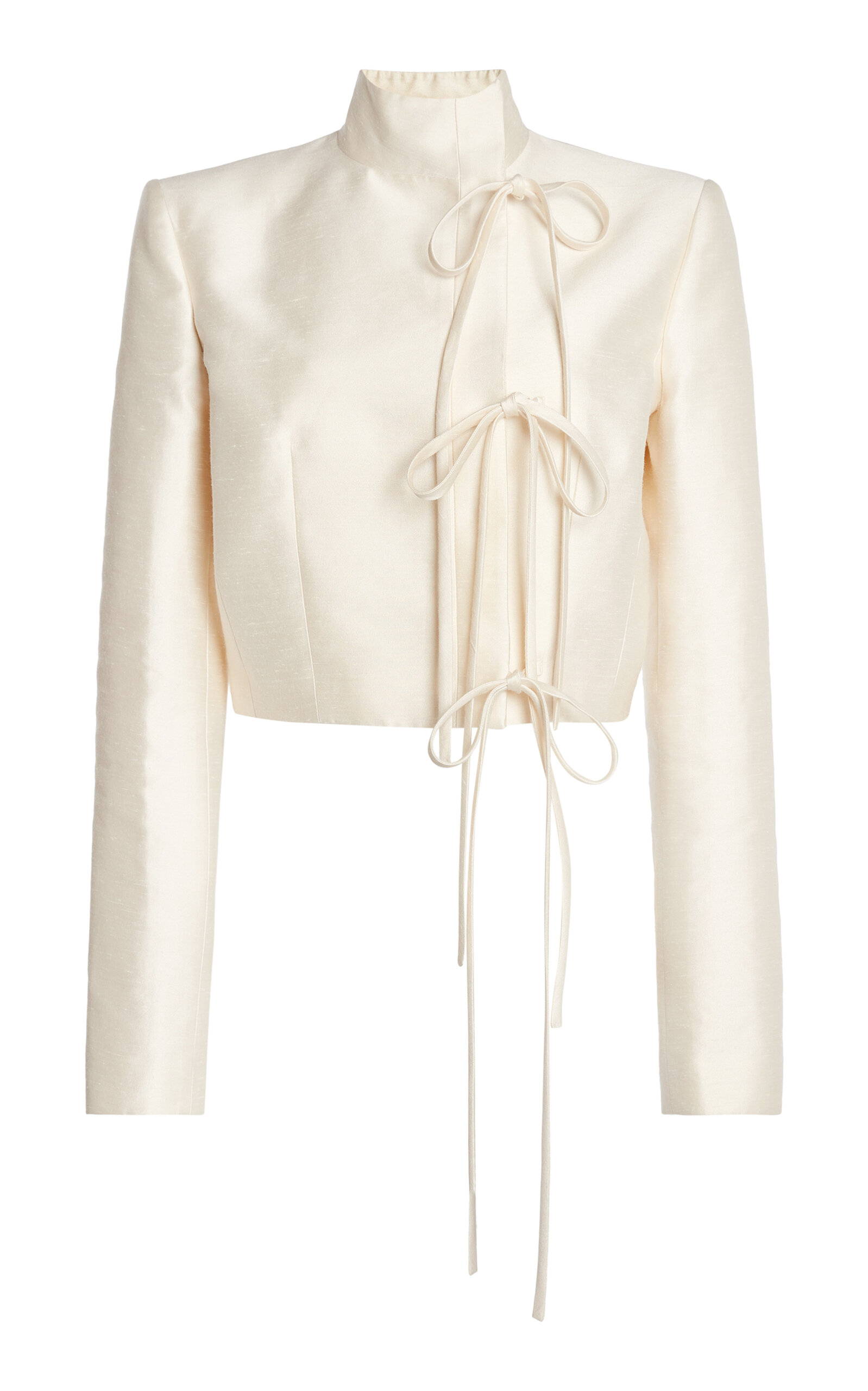 Zuhair Murad Cotton Shantung Jacket In White