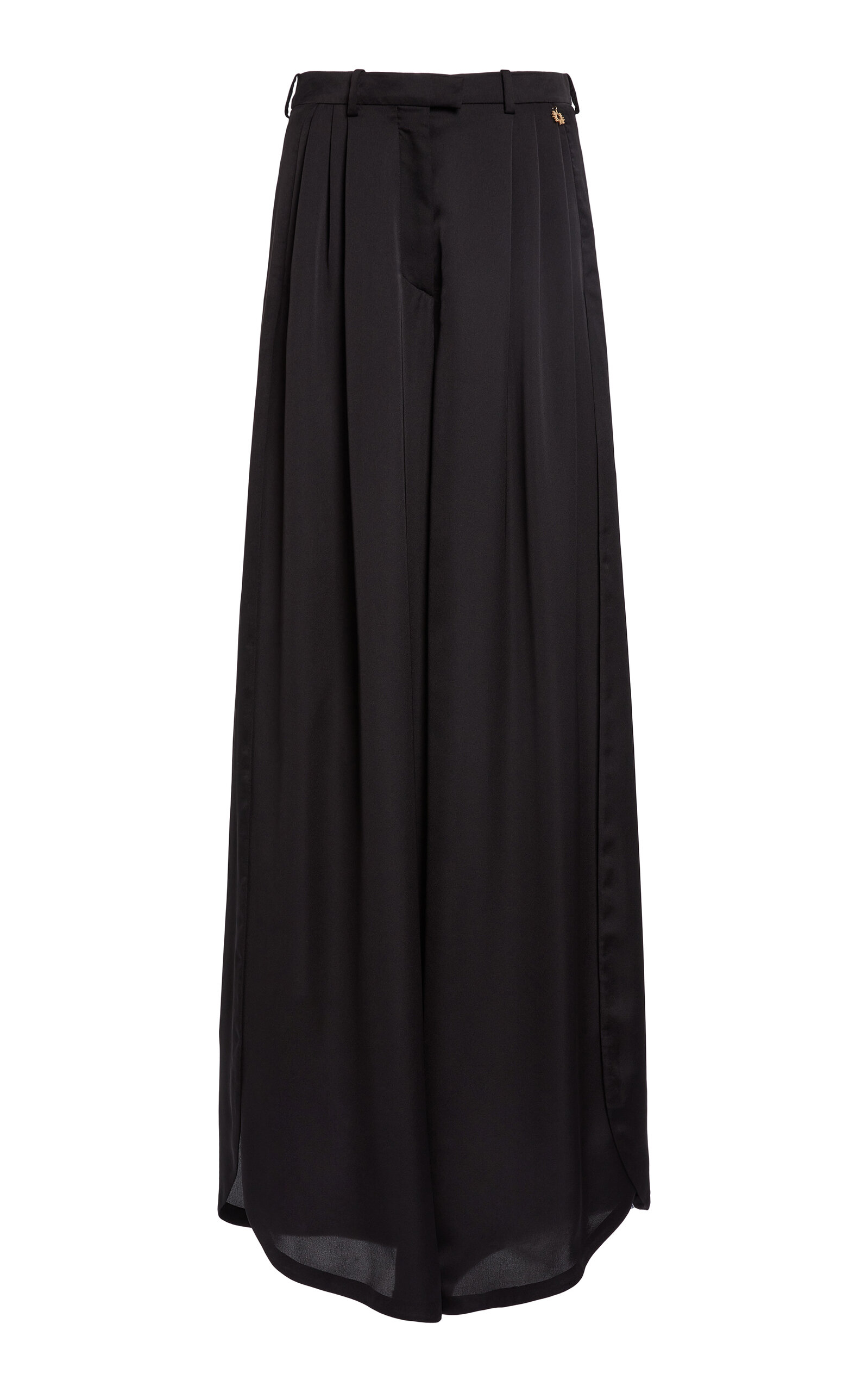 Zuhair Murad Satin Wide Trousers In Black