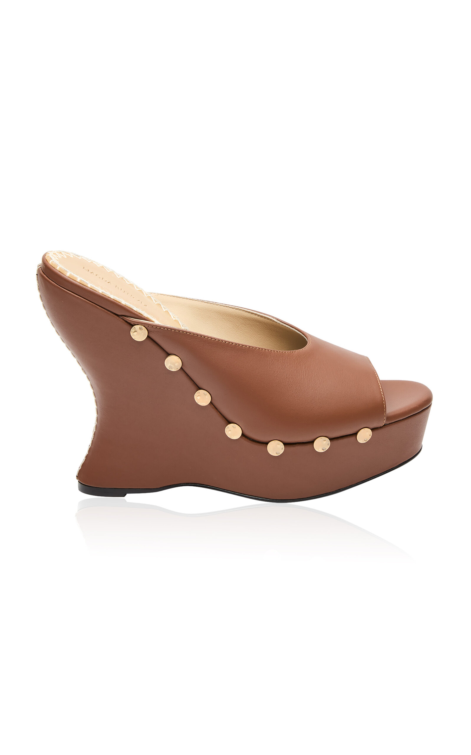 Magda Butrym Re26 Wedge Sandals Brown Leather In Brown