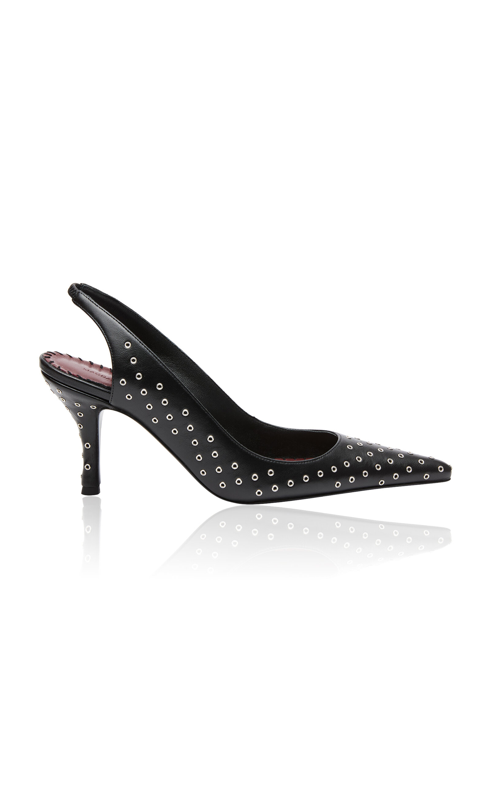 Magda Butrym Re26 Low Slingbacks Black Leather With Studs In Black