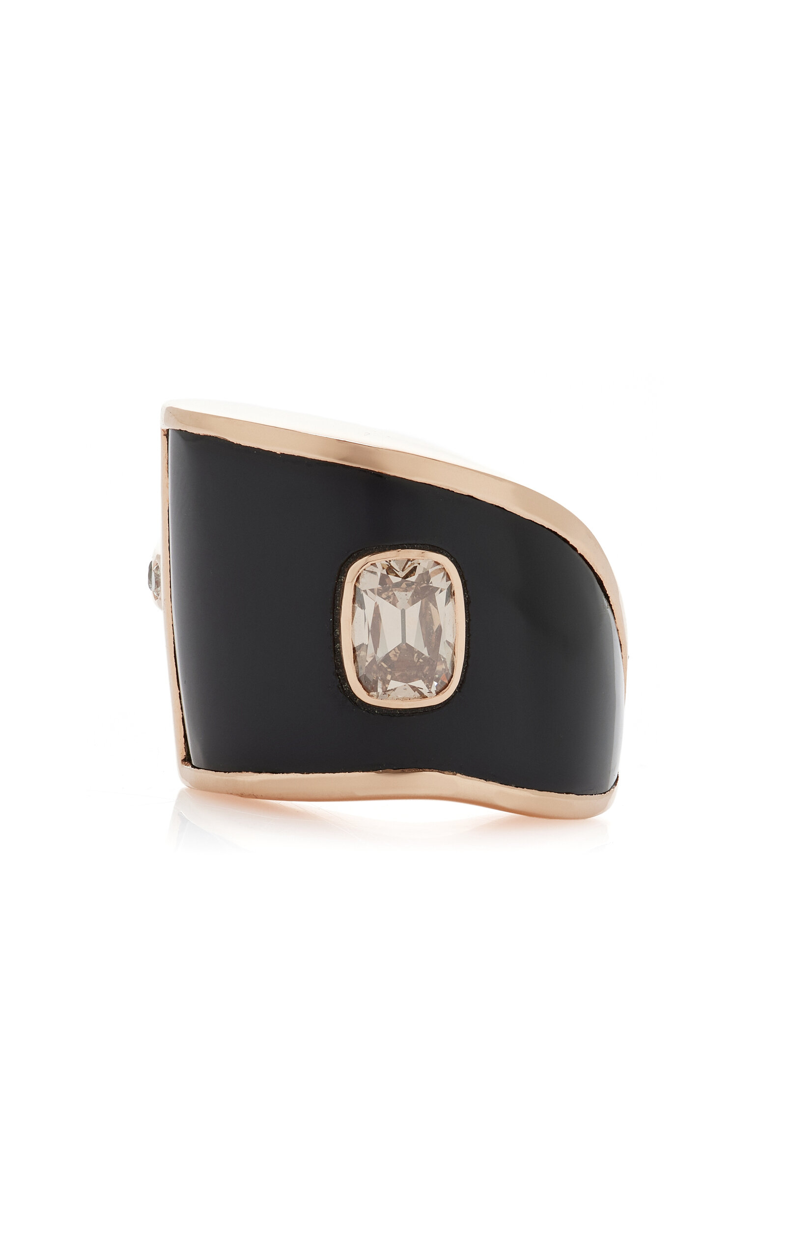 Dezso By Sara Beltran 18k Rose Gold Classic Shark Fin Diamond Ring In Gold