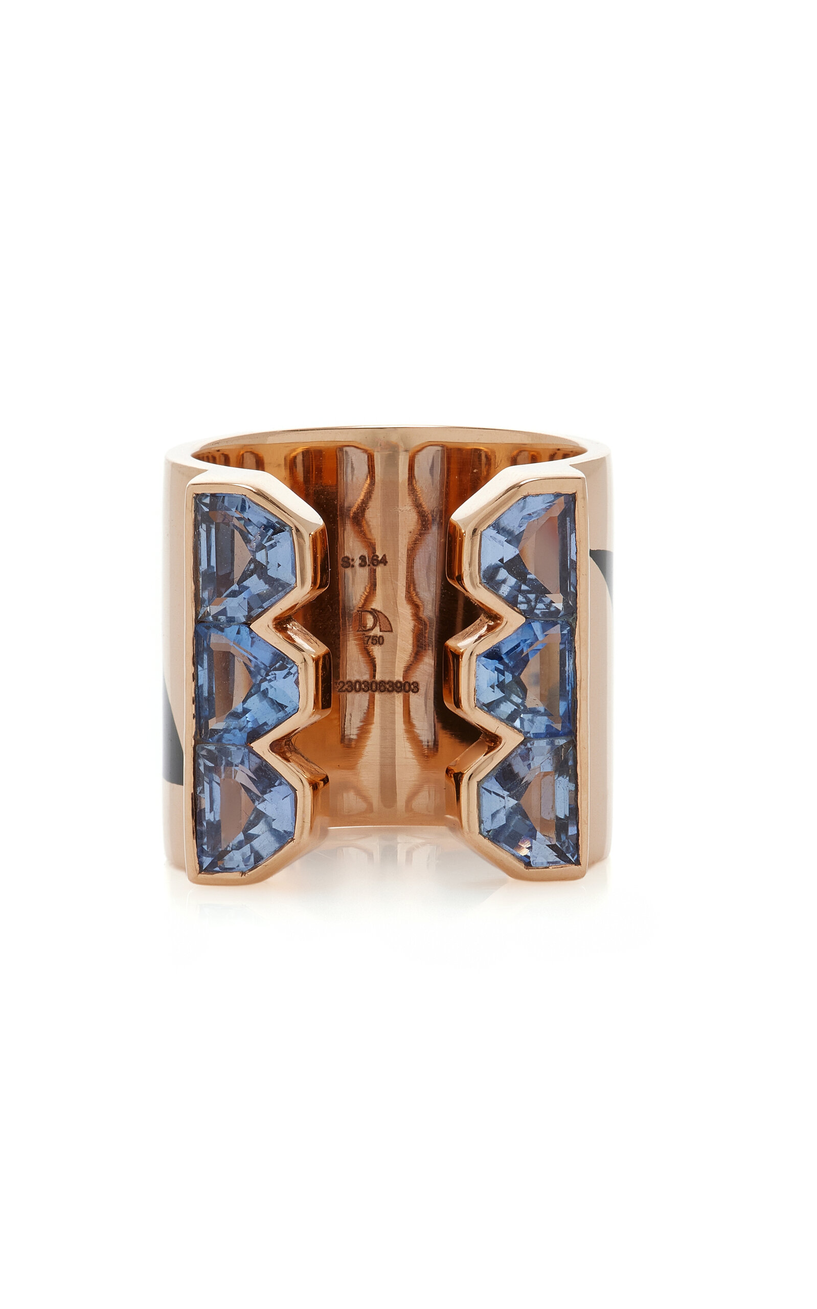 18k Rose Gold Deco Six Sapphire Ring