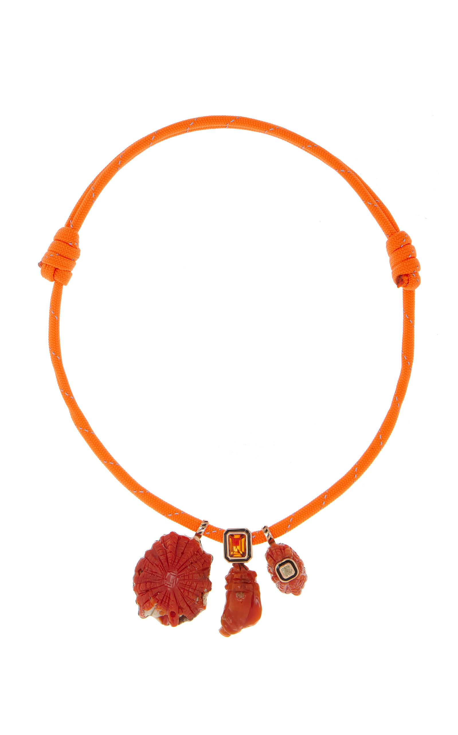 DEZSO BY SARA BELTRAN 18k Rose Gold Coral Barnacle with Citirine and Diamond Necklace - Gold - OS - Only At Moda Operandi
