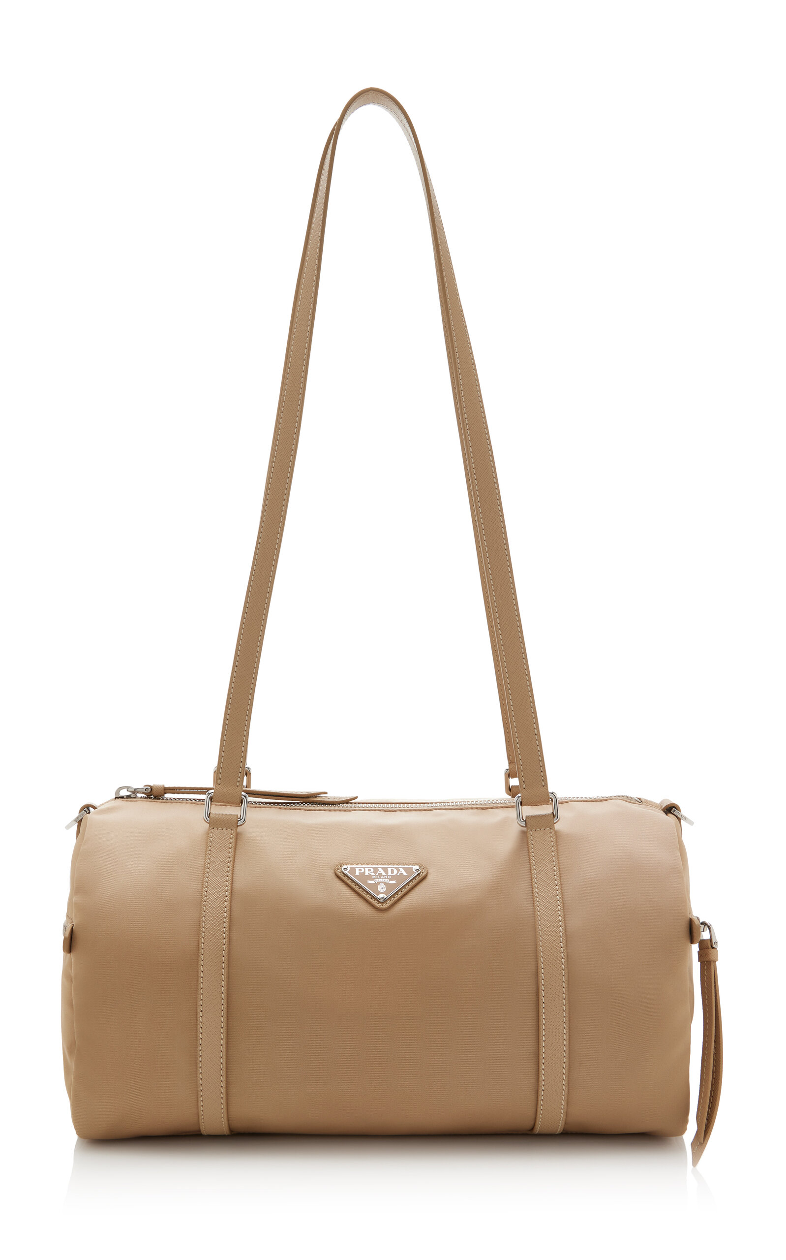 Prada Large Leather-Trimmed Re-Nylon Duffel Bag