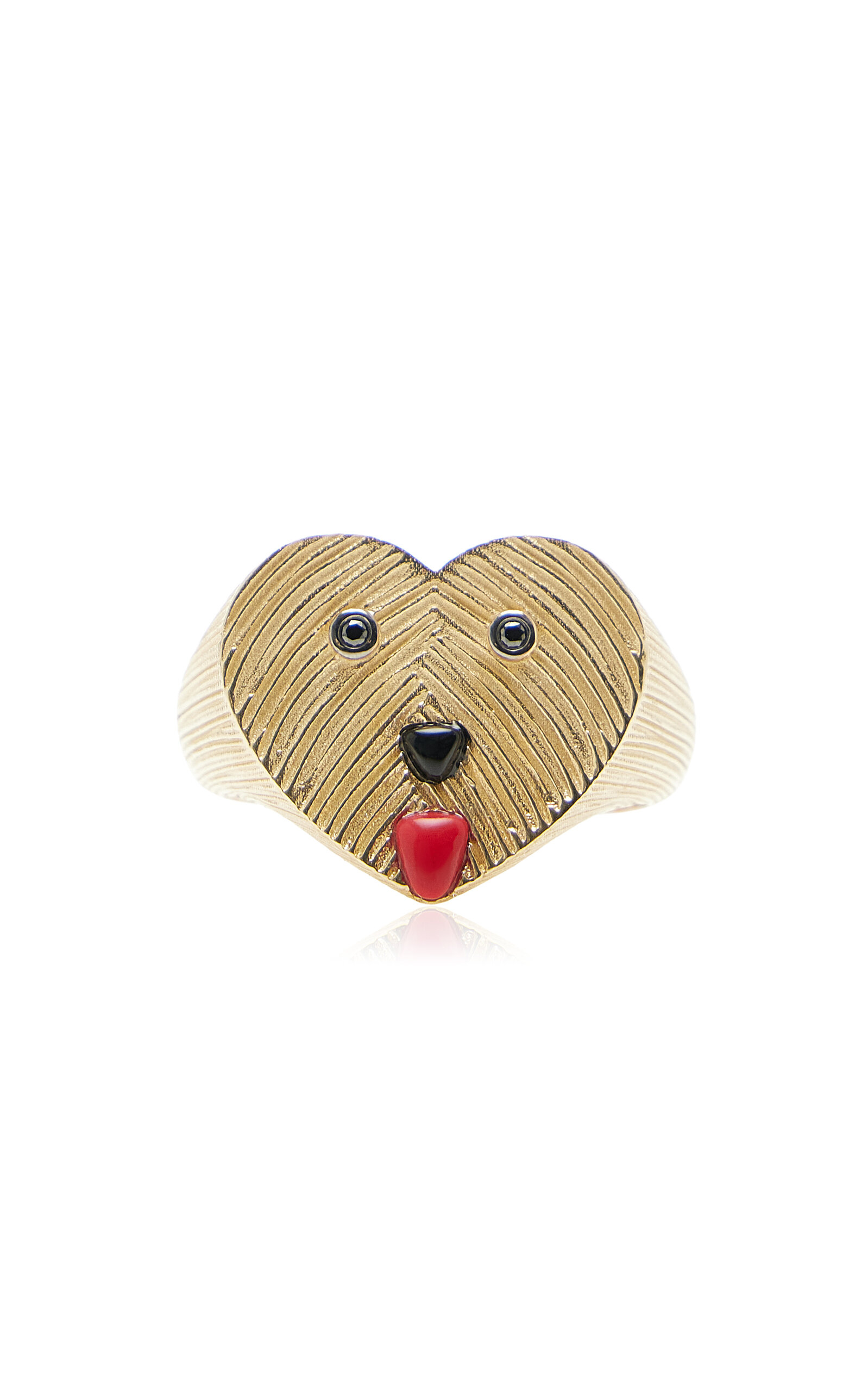 Yvonne Leon - 9k Gold Black Diamond And Coral Signet Ring - Gold - US 7 - Moda Operandi - Gifts For Her
