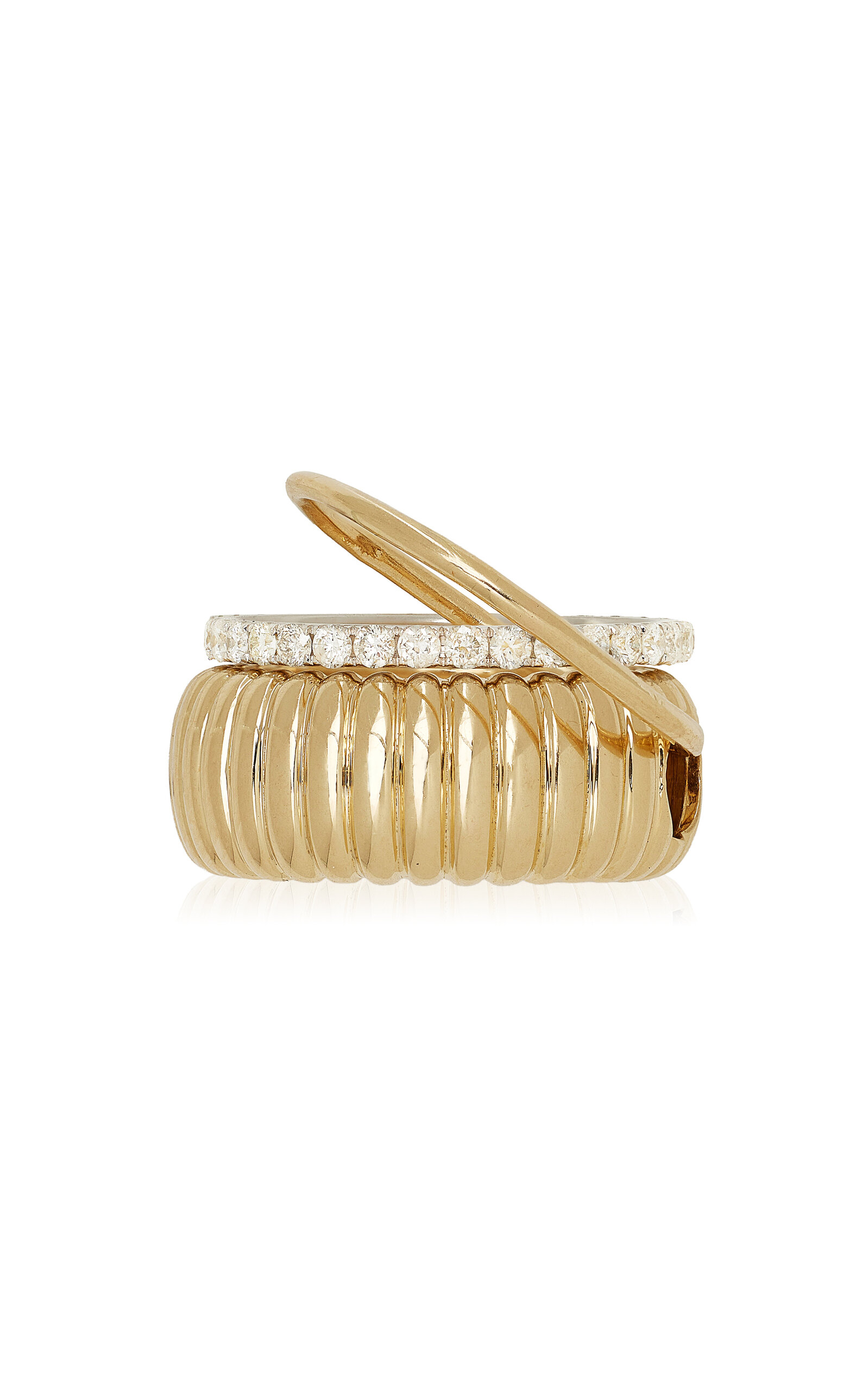 Yvonne Léon Berlingot 9k Yellow Gold 1-2-3 Ring In Gold