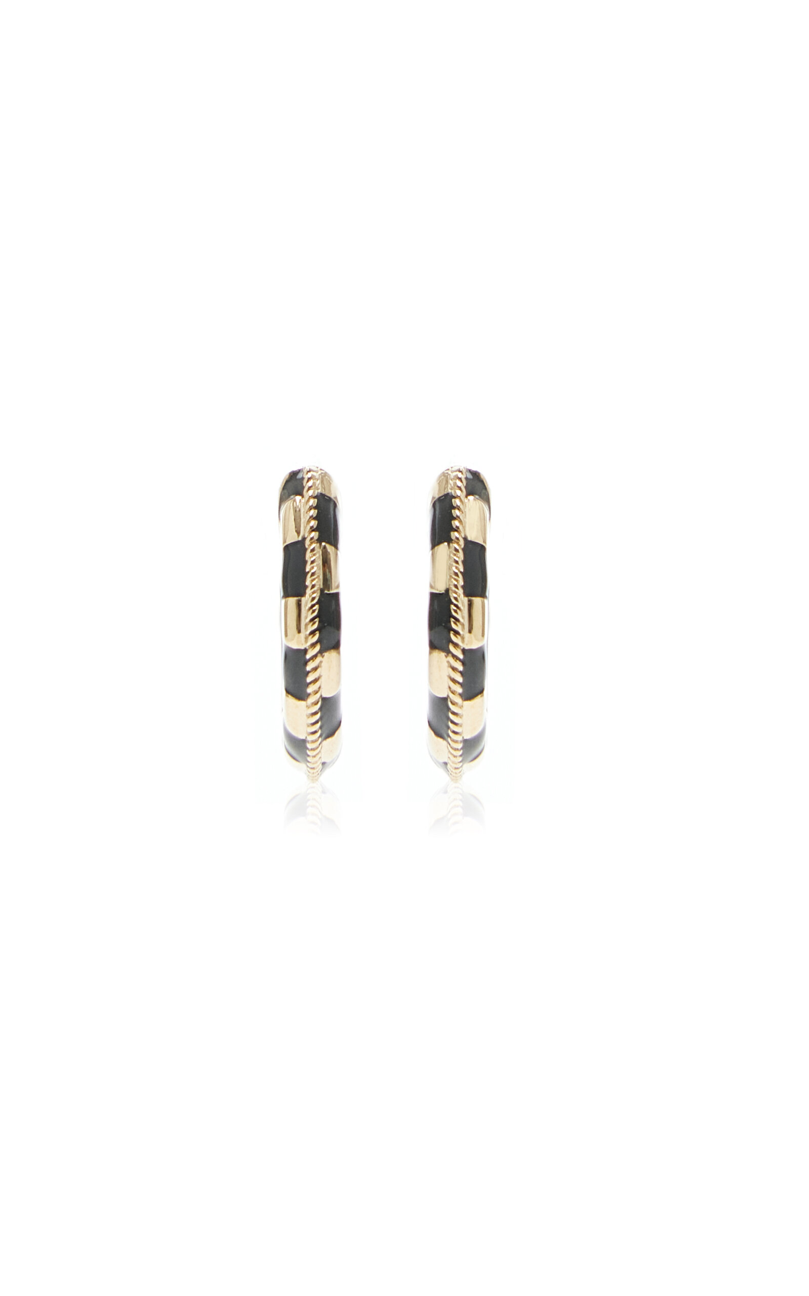 Yvonne Léon 9k Gold Enamel Earrings In Multi