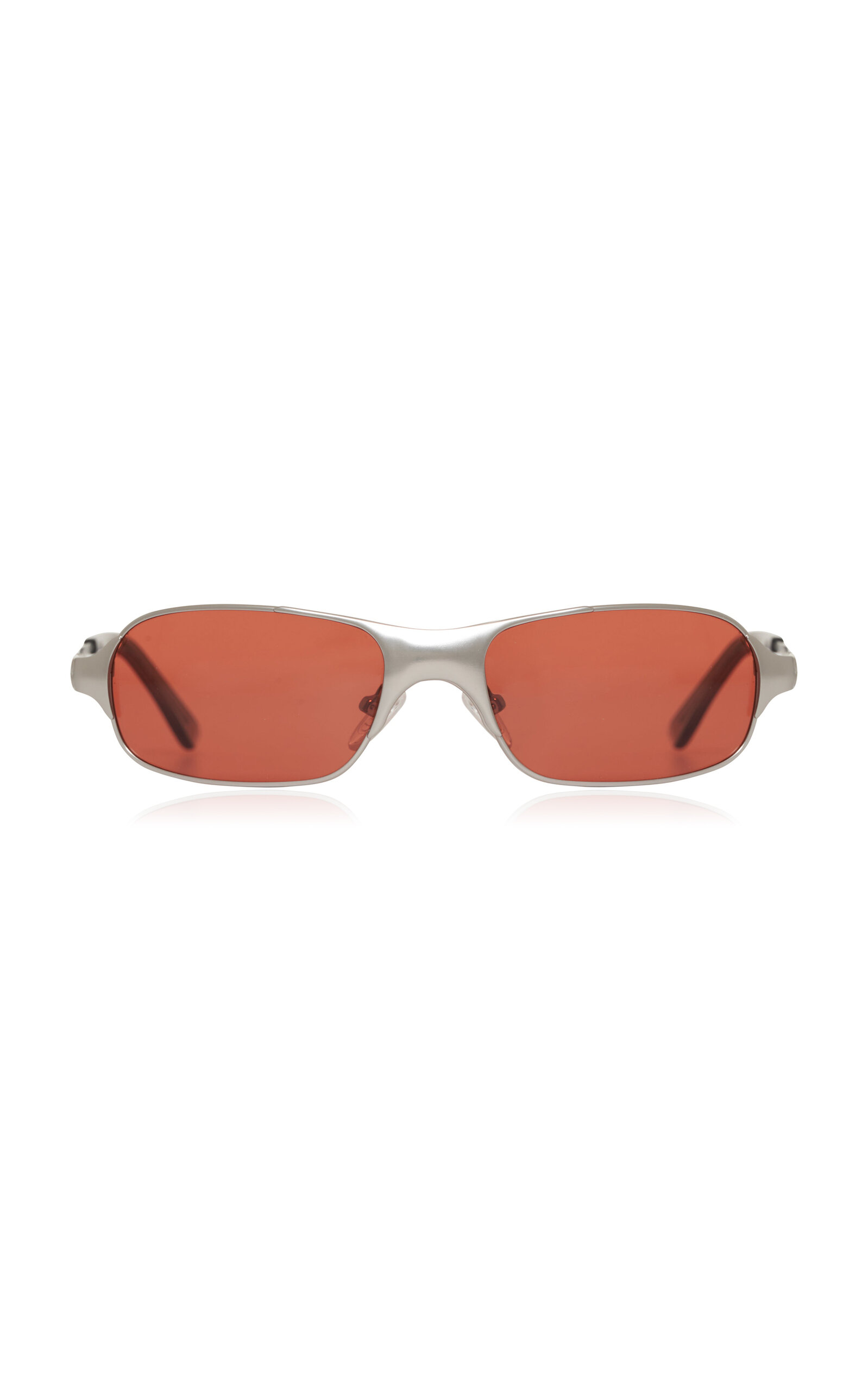 Bru Eyewear Aitken Polarized Satinless Steeel Sunglasses In Red