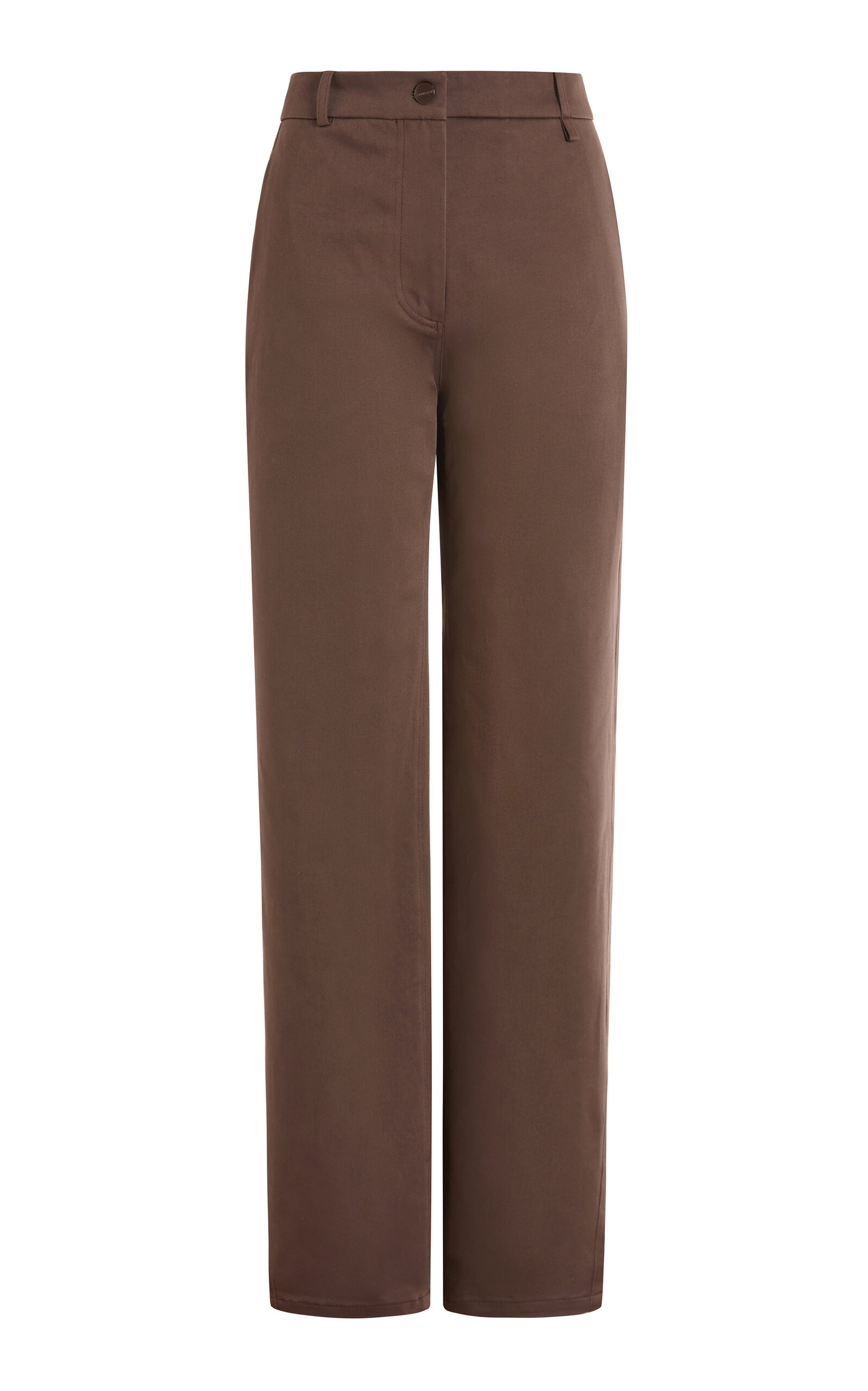 16arlington Junia Mid-rise Cotton-sateen Pants In Brown