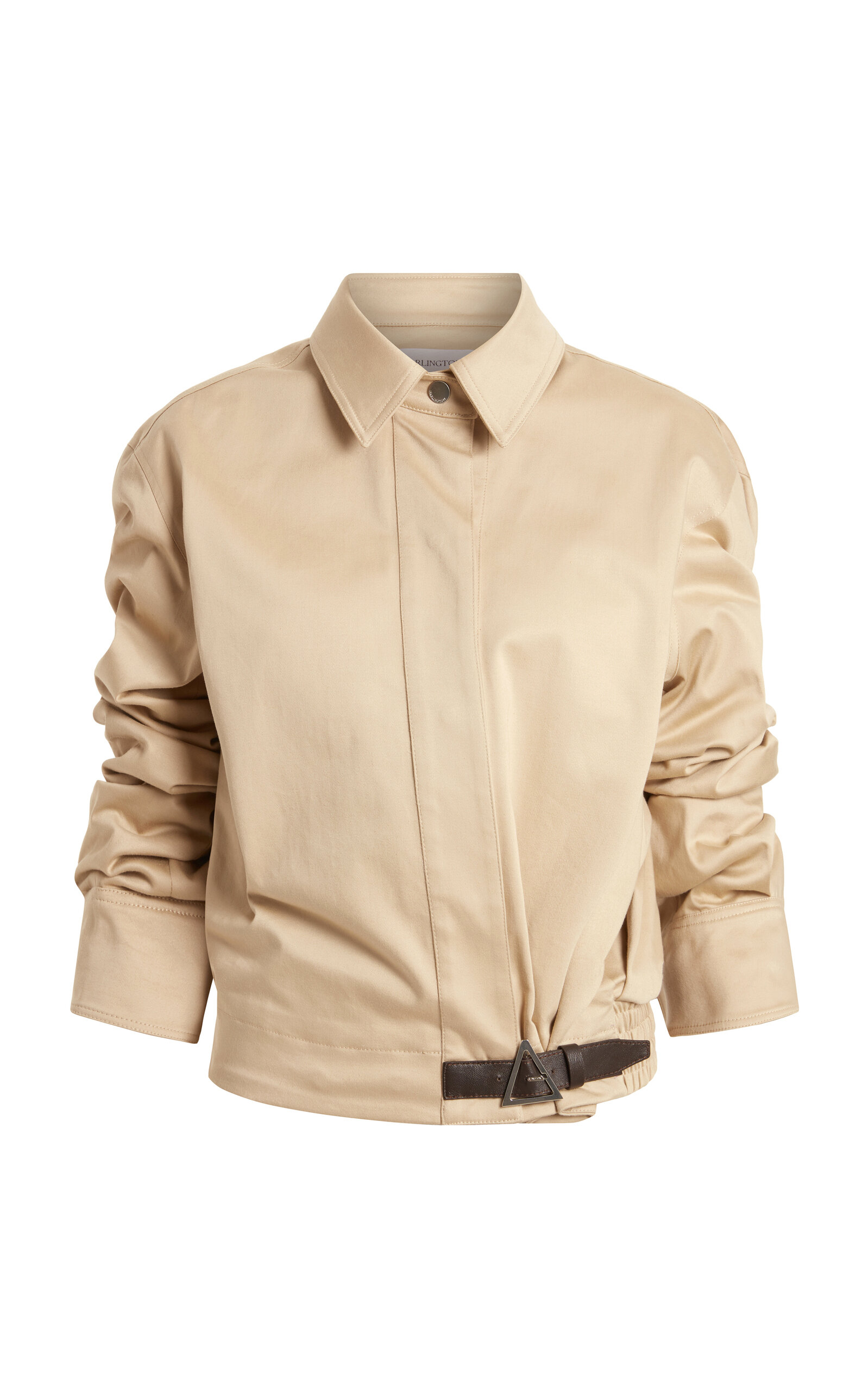 16arlington Jolie Ruched Cotton-sateen Jacket In Nude